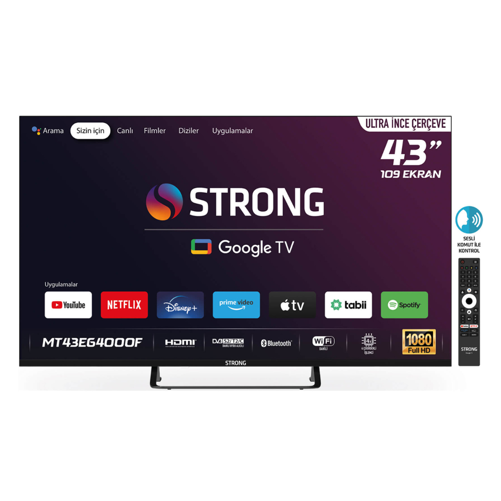 Strong 43" Google Tv - MT43EG4000F Full HD - Görsel 1