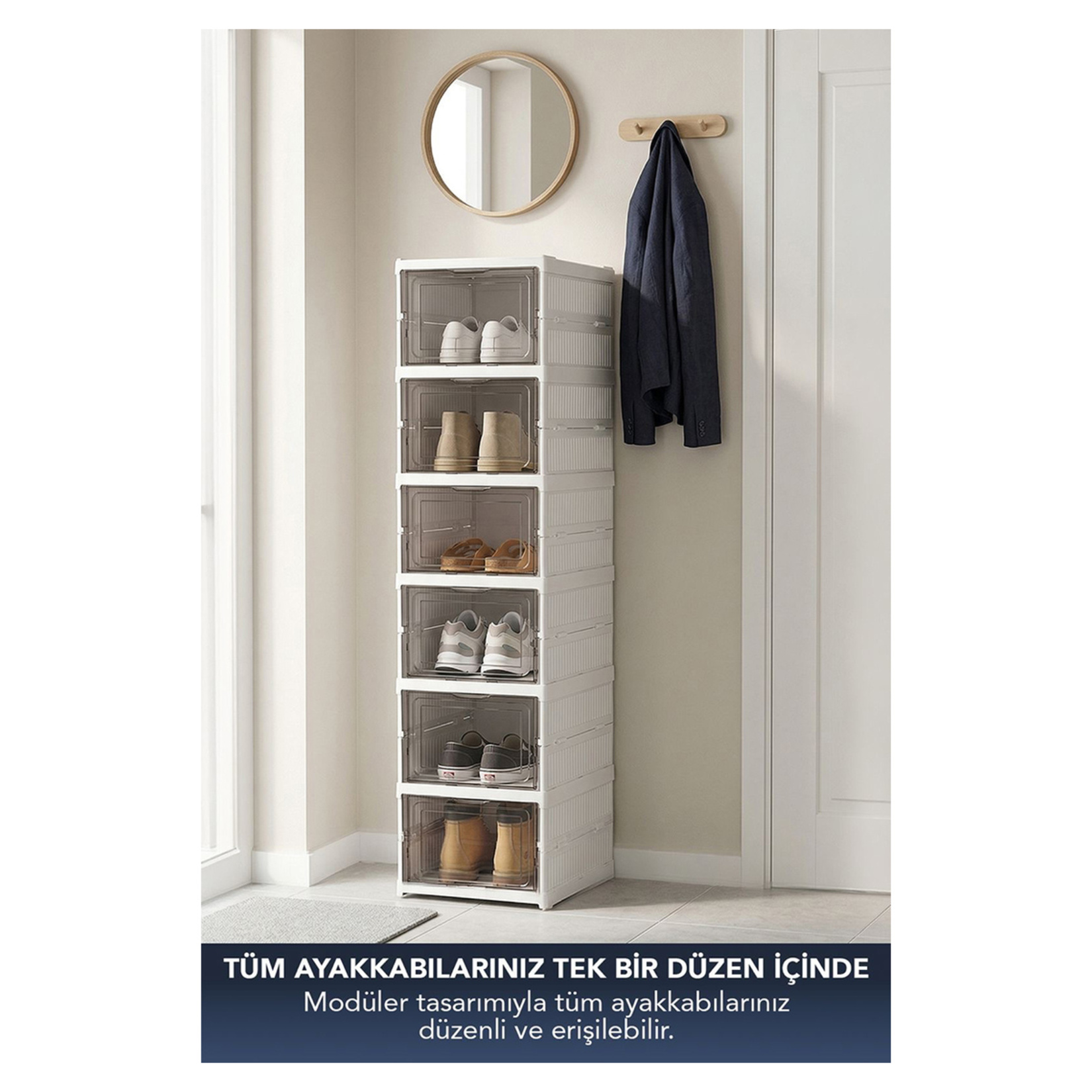Bee Home 6 Katlı Portatif Ayakkabı Organizer - Görsel 2