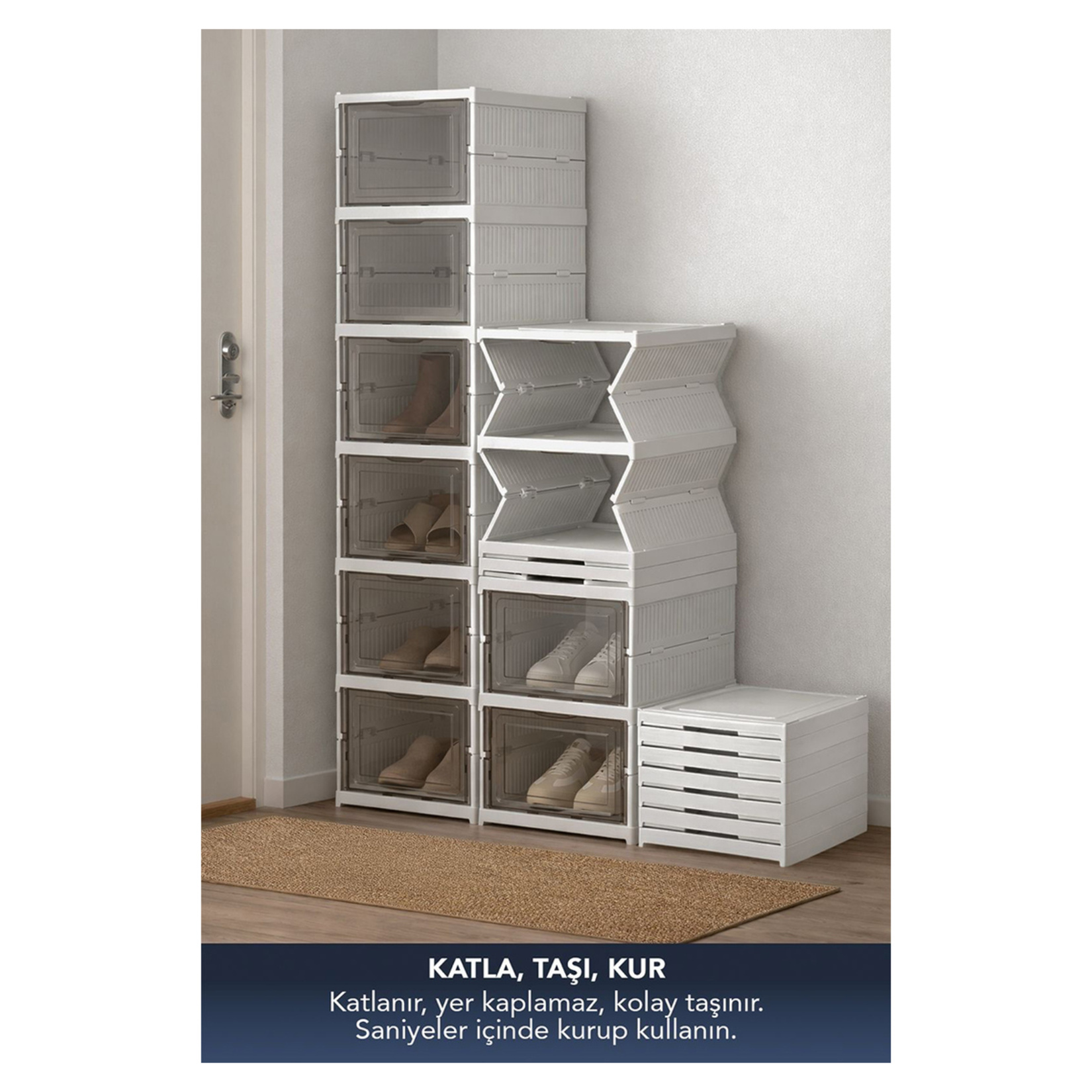 Bee Home 6 Katlı Portatif Ayakkabı Organizer - Görsel 3
