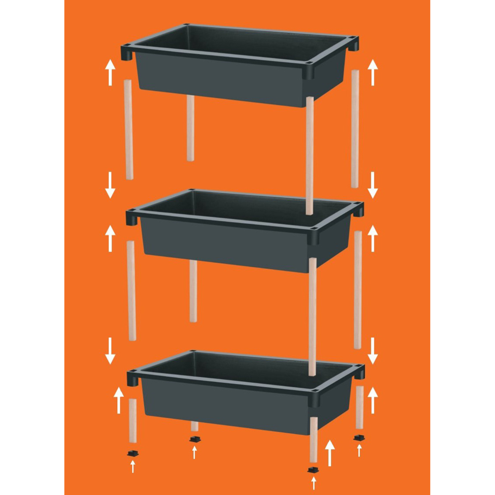 N-Wood Modüler Ahşap 3 Katlı Sepet NS-01 - Görsel 4