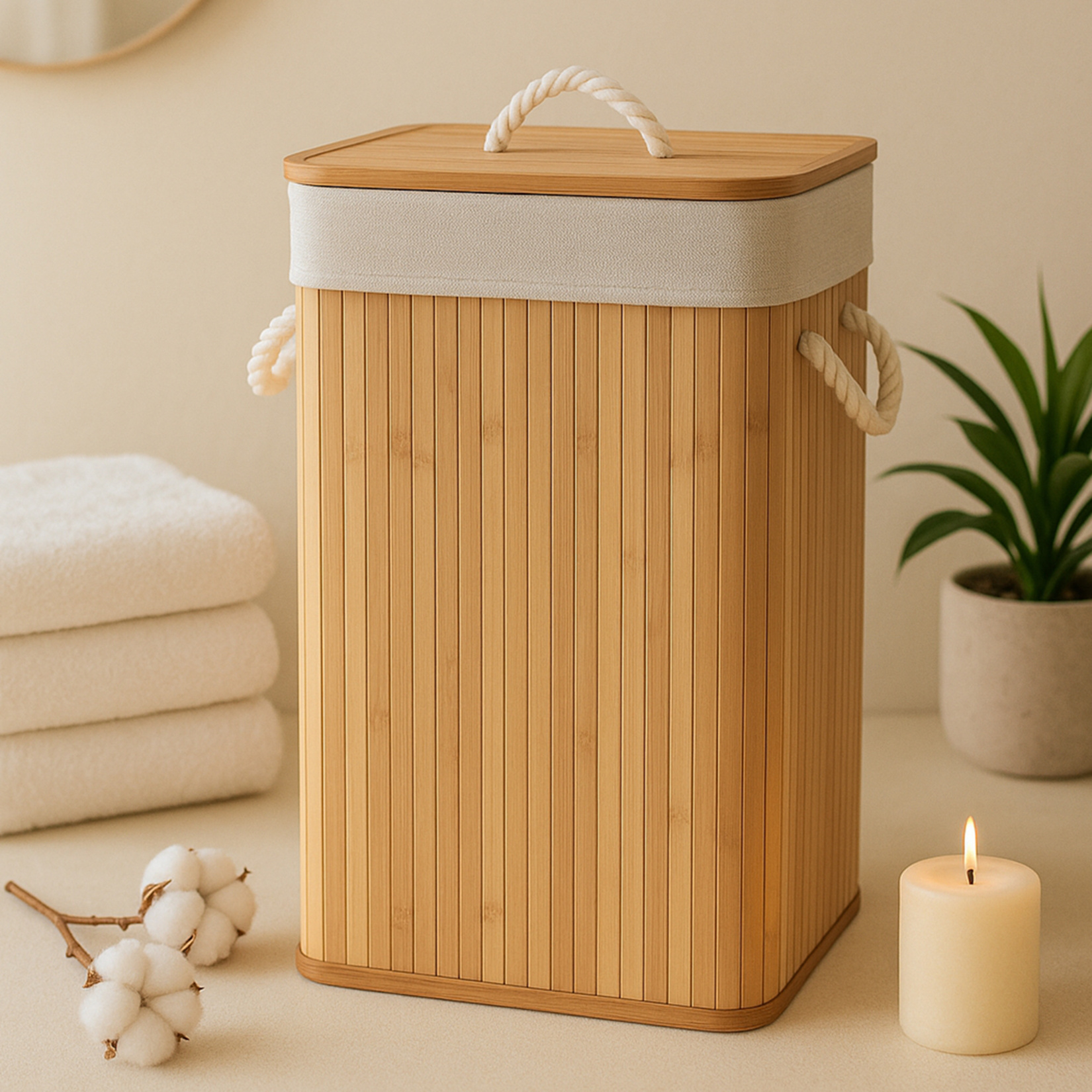 Serstil Dkdrtgn Bambu Çamaşır Sepet 40x30x60cm A&ü - Görsel 2