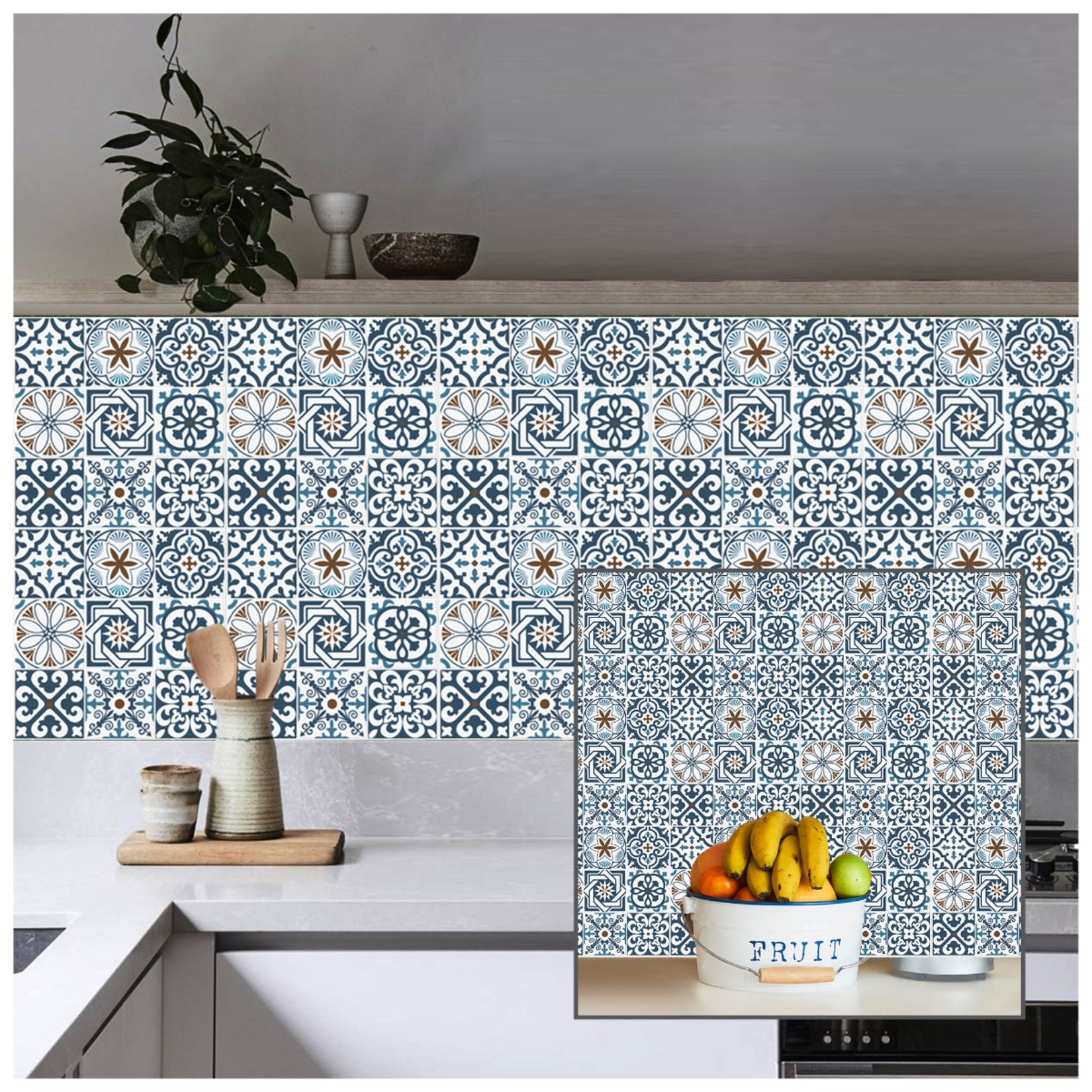 Stickez 3D Yapışkanlı Duvar Karosu Mavi 30.5x30.5 Cm - Görsel 2