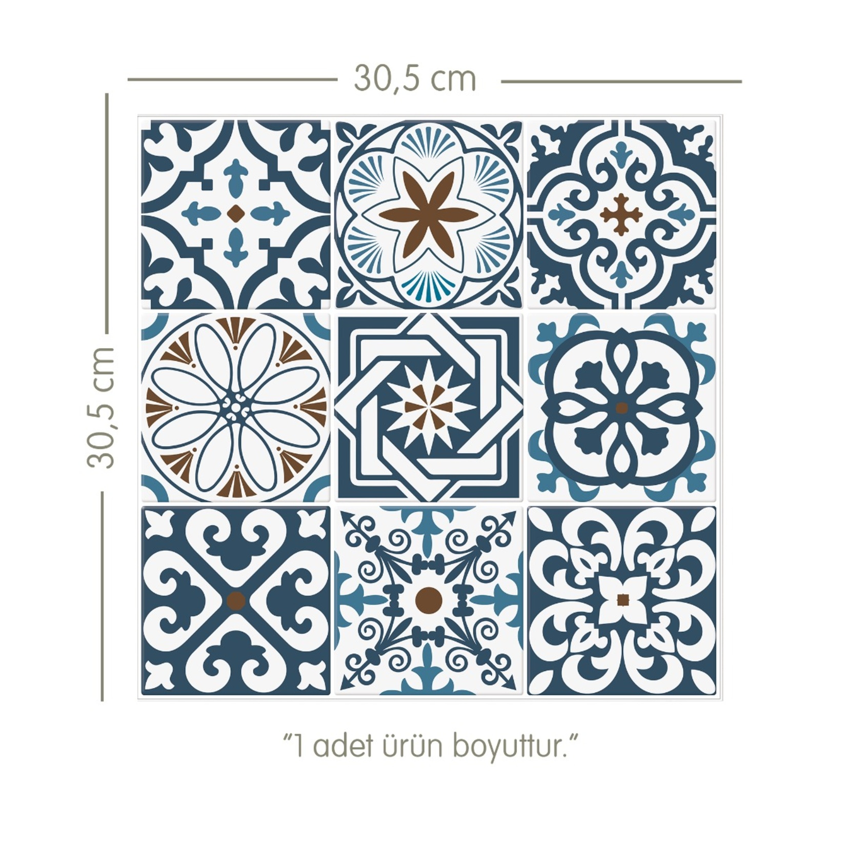 Stickez 3D Yapışkanlı Duvar Karosu Mavi 30.5x30.5 Cm - Görsel 3