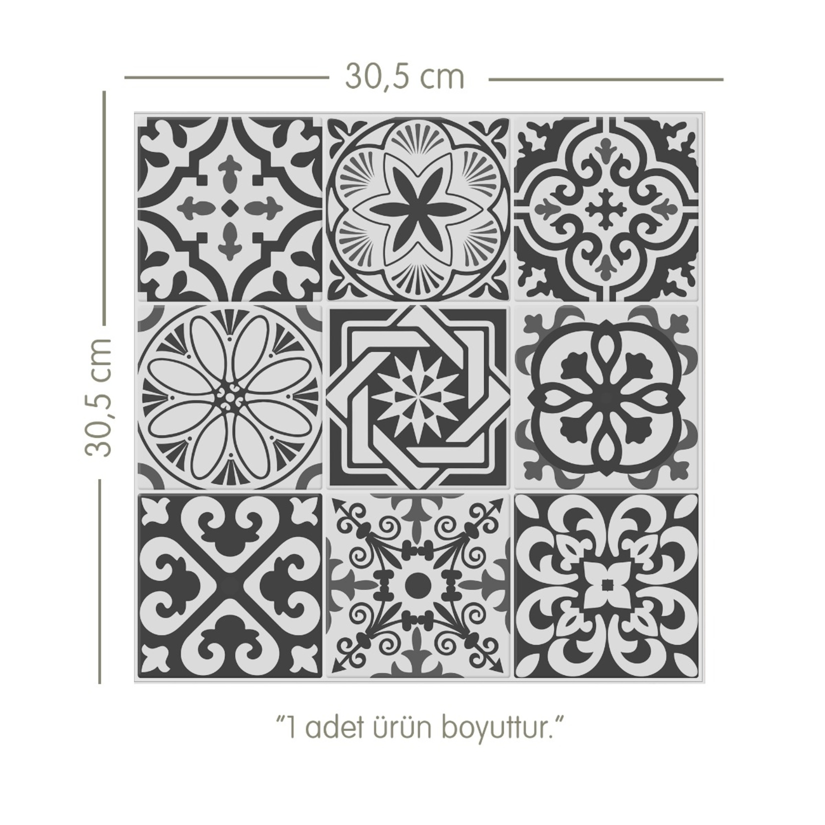 Stickez 3D Yapışkanlı Duvar Karosu Siyah 30.5x30.5 Cm - Görsel 5
