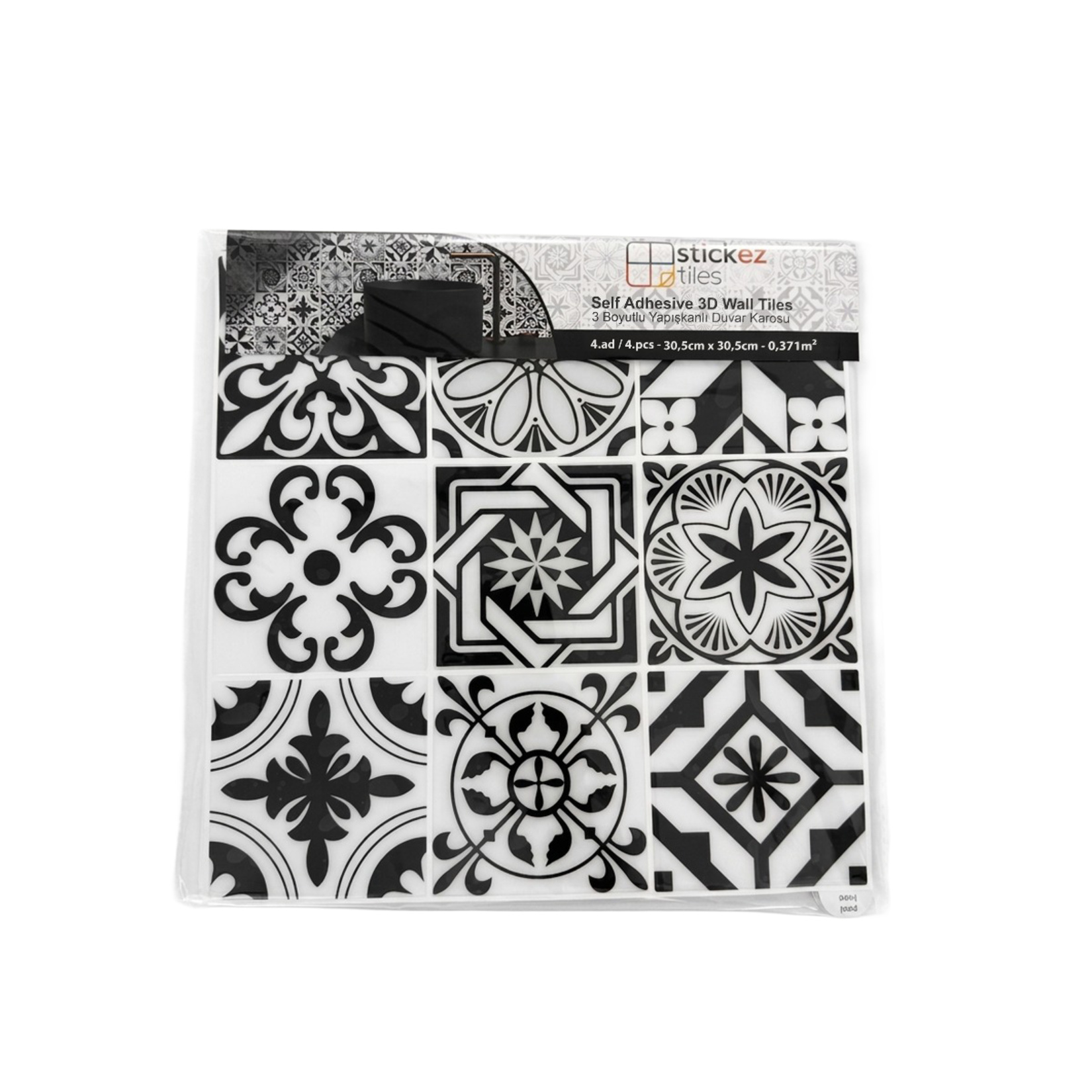Stickez 3D Yapışkanlı Duvar Karosu Siyah 30.5x30.5 Cm - Görsel 6