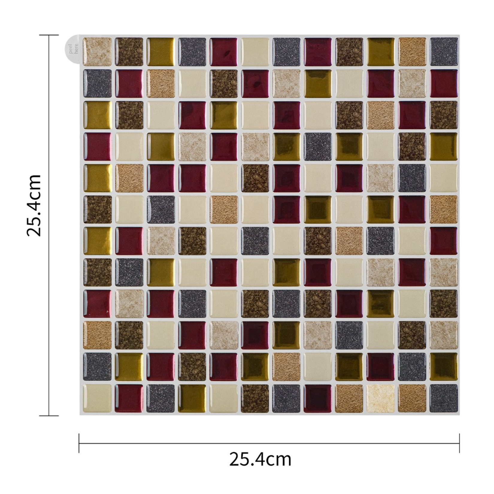 Stickez 3D Yapışkanlı Duvar Karosu Renkli 25.40x20 Cm - Görsel 5