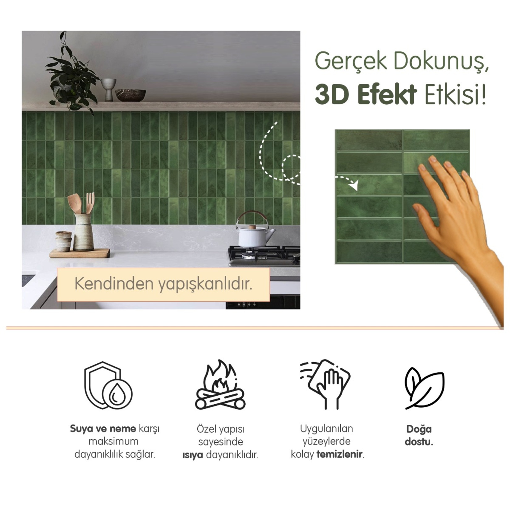 Stickez 3D Yapışkanlı Duvar Karosu 30.5x30.5 Cm - Görsel 3