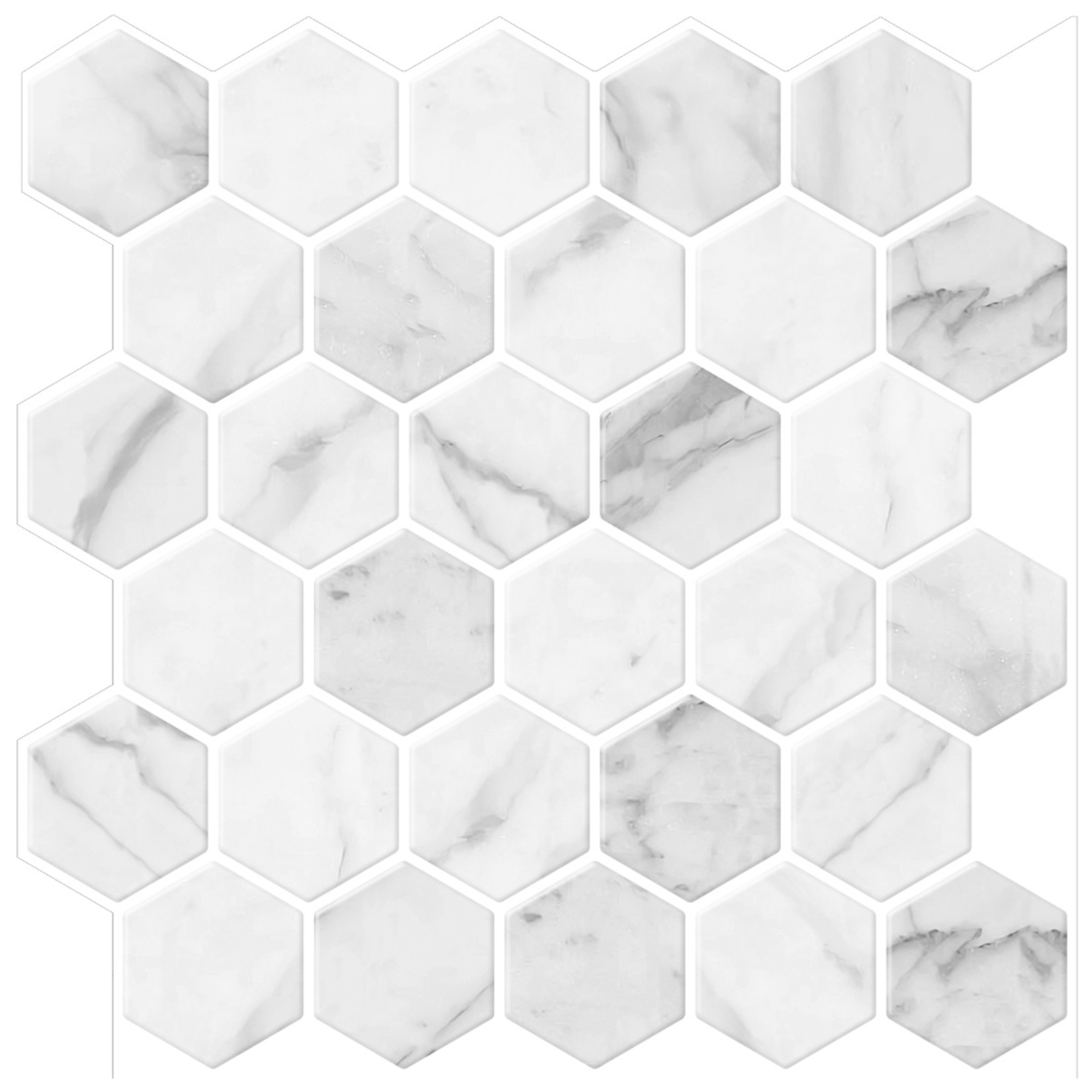 Stickez 3D Yapışkanlı Duvar Karosu Beyaz 30.5x30.5 Cm - Görsel 1