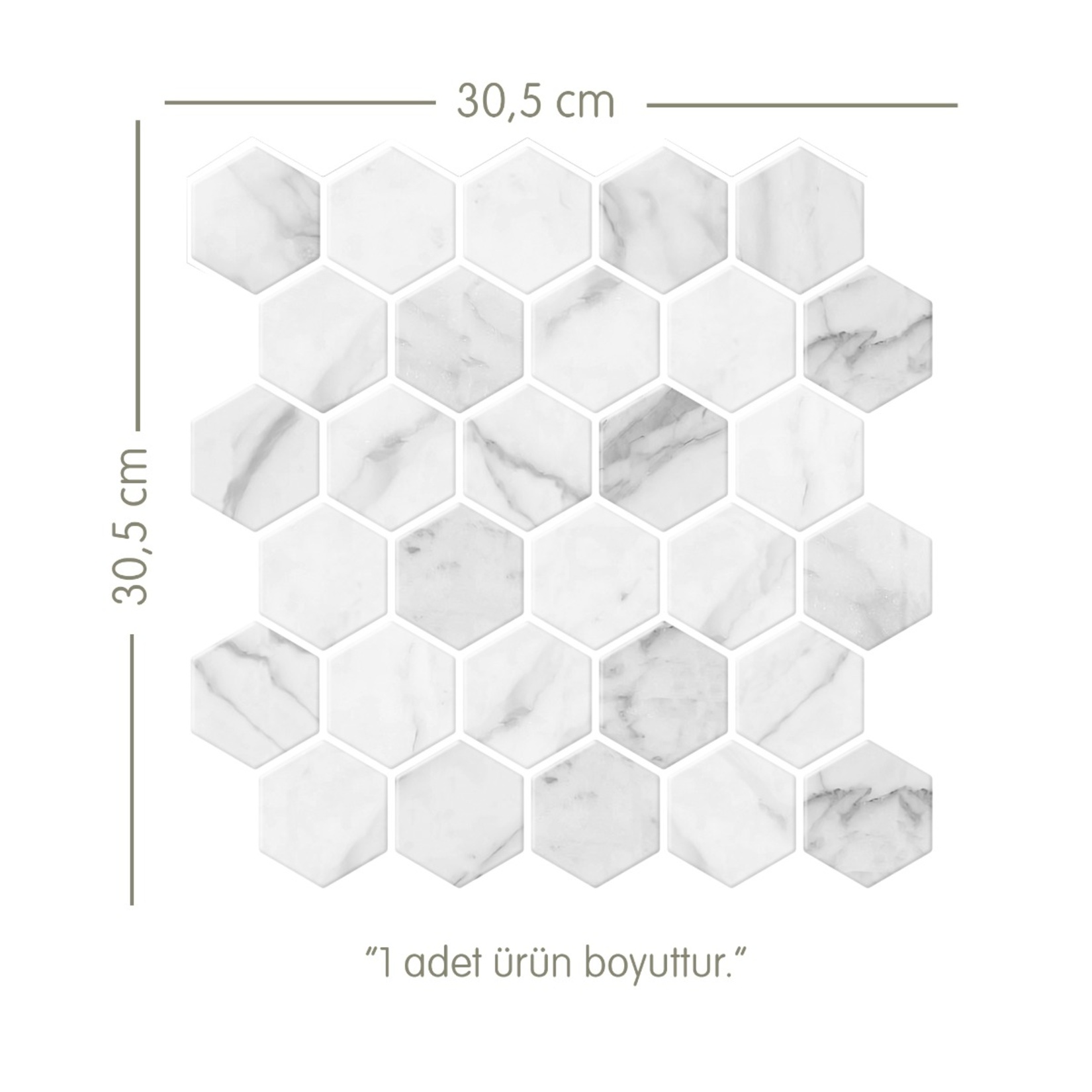 Stickez 3D Yapışkanlı Duvar Karosu Beyaz 30.5x30.5 Cm - Görsel 4