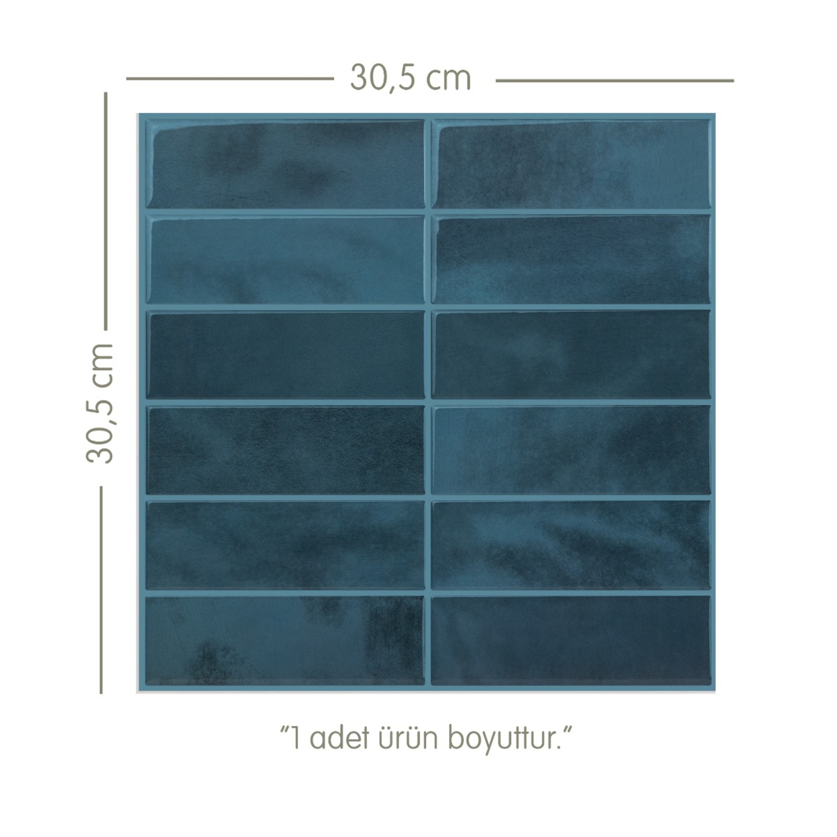 Stickez 3D Yapışkanlı Duvar Karosu Deniz Mavi 30.5x30.5 Cm - Görsel 3