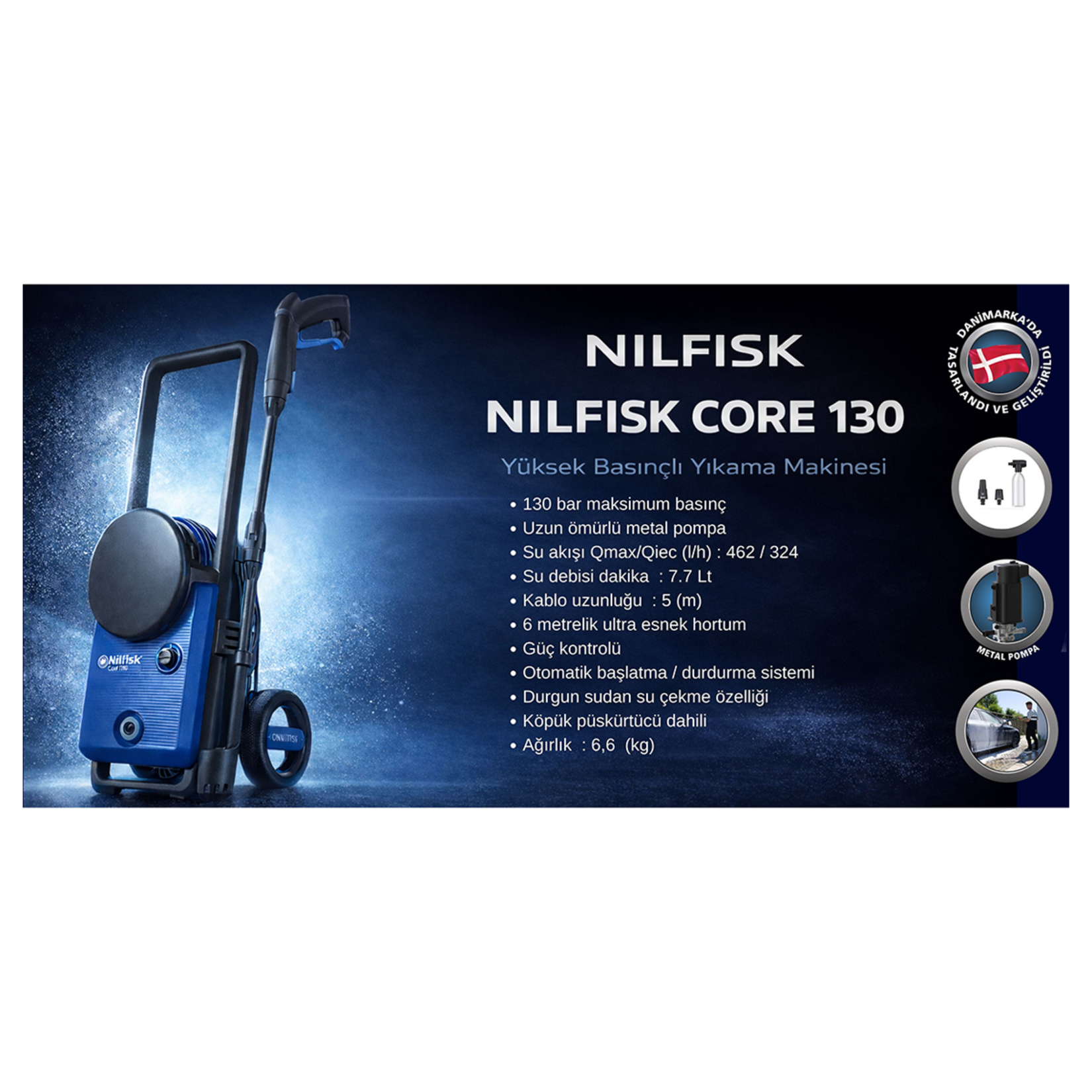 Nilfisk Core 130-6 1500 W 130 Basınçlı Yıkama Makinesi - Görsel 3