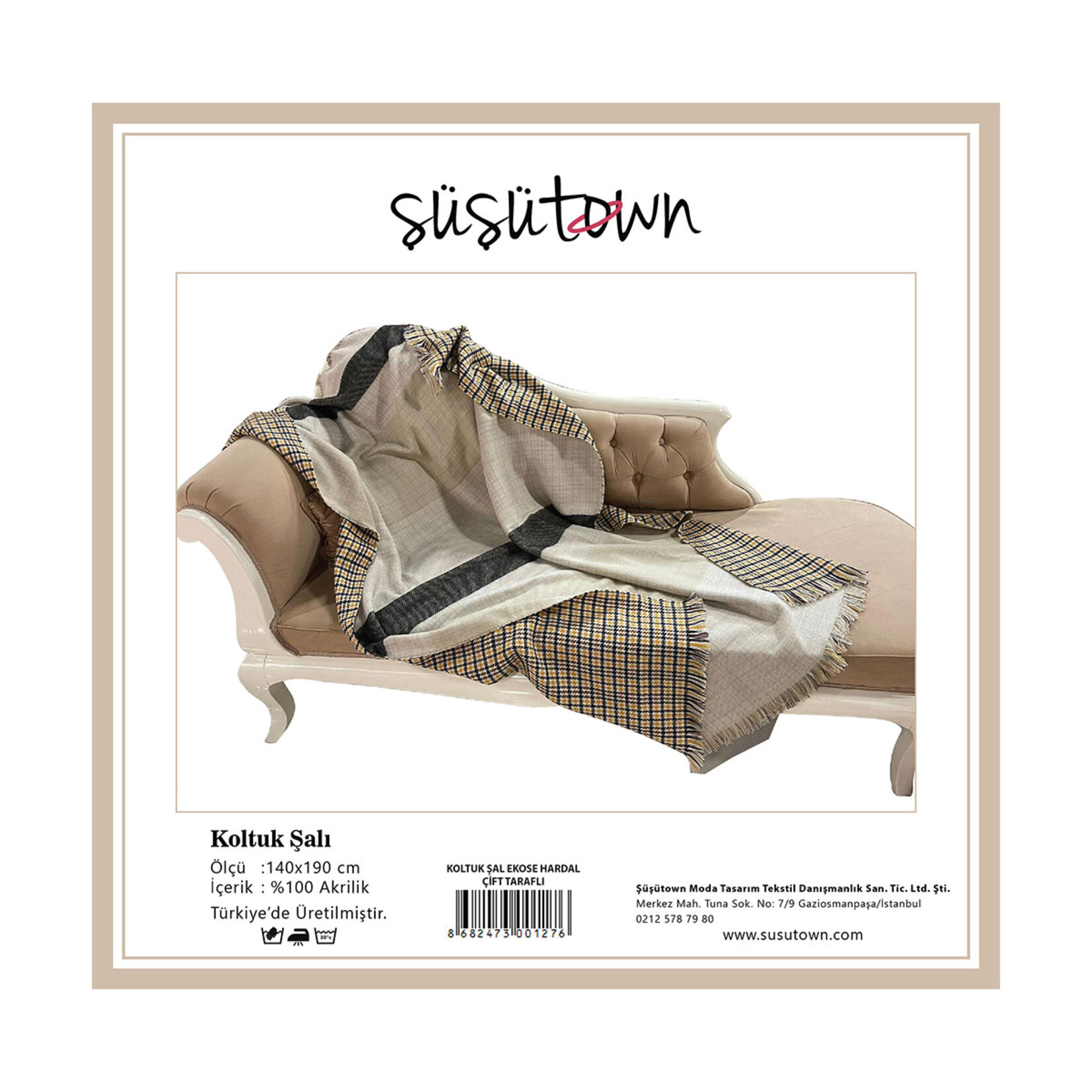 Şüşütown Çift Taraflı Tv Battaniye Hardal - Görsel 2