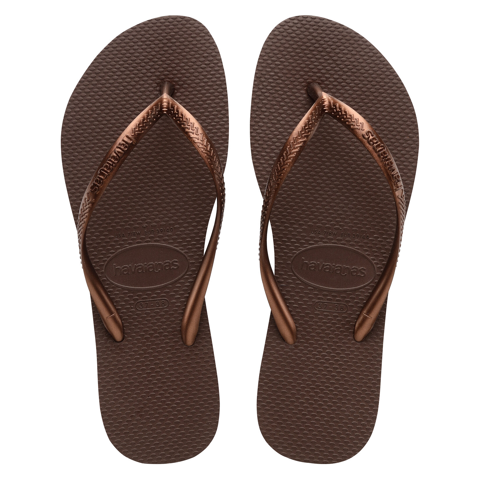 Havaianas Slim Dark Brown/Metal Acoused 39/40 - Görsel 3
