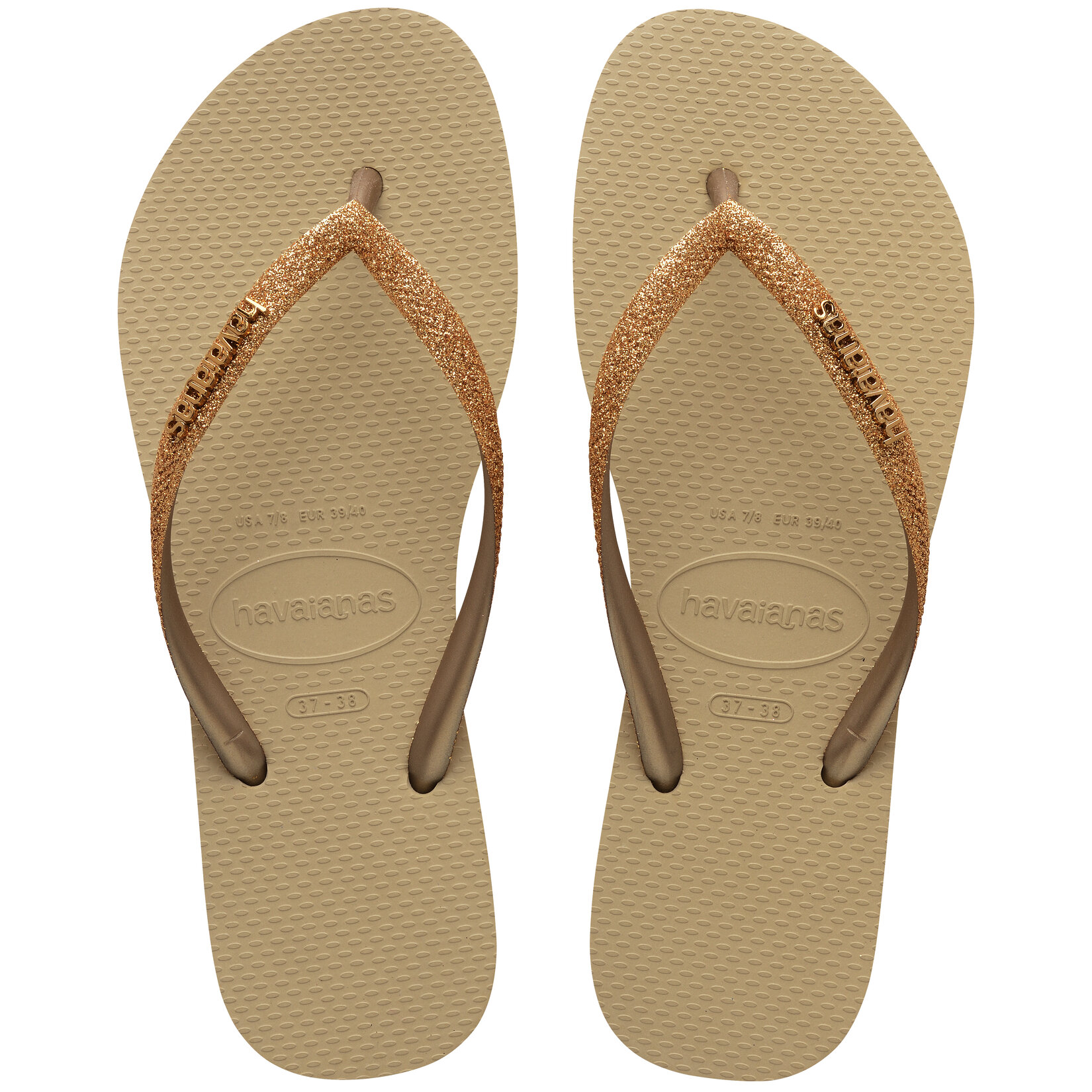 Havaianas Slim Glitter Sand/Gold Lightmet 39/40 - Görsel 1