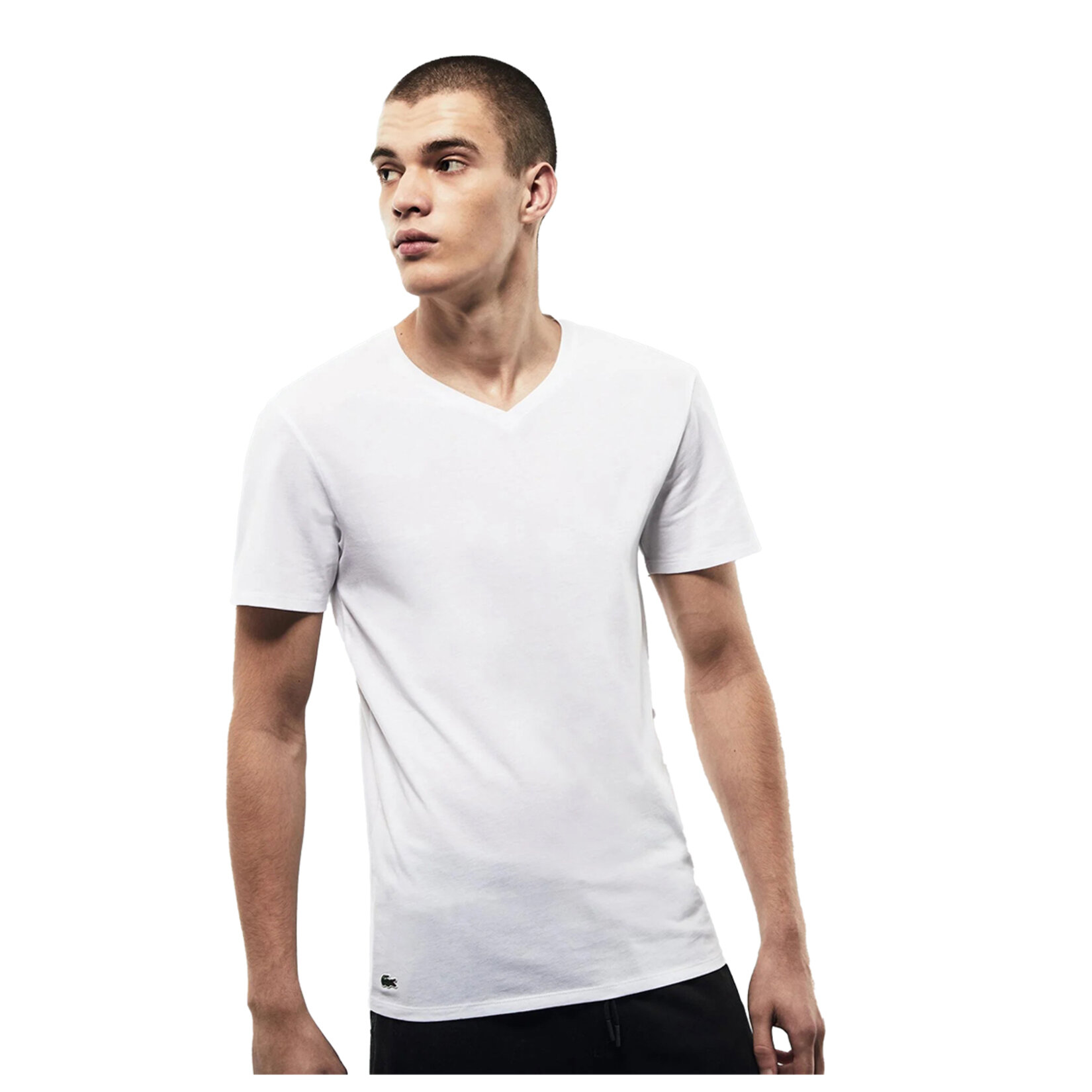 Lacoste TH3374 3'lü Erkek V Yaka T-Shirt Beyaz XS - Görsel 2
