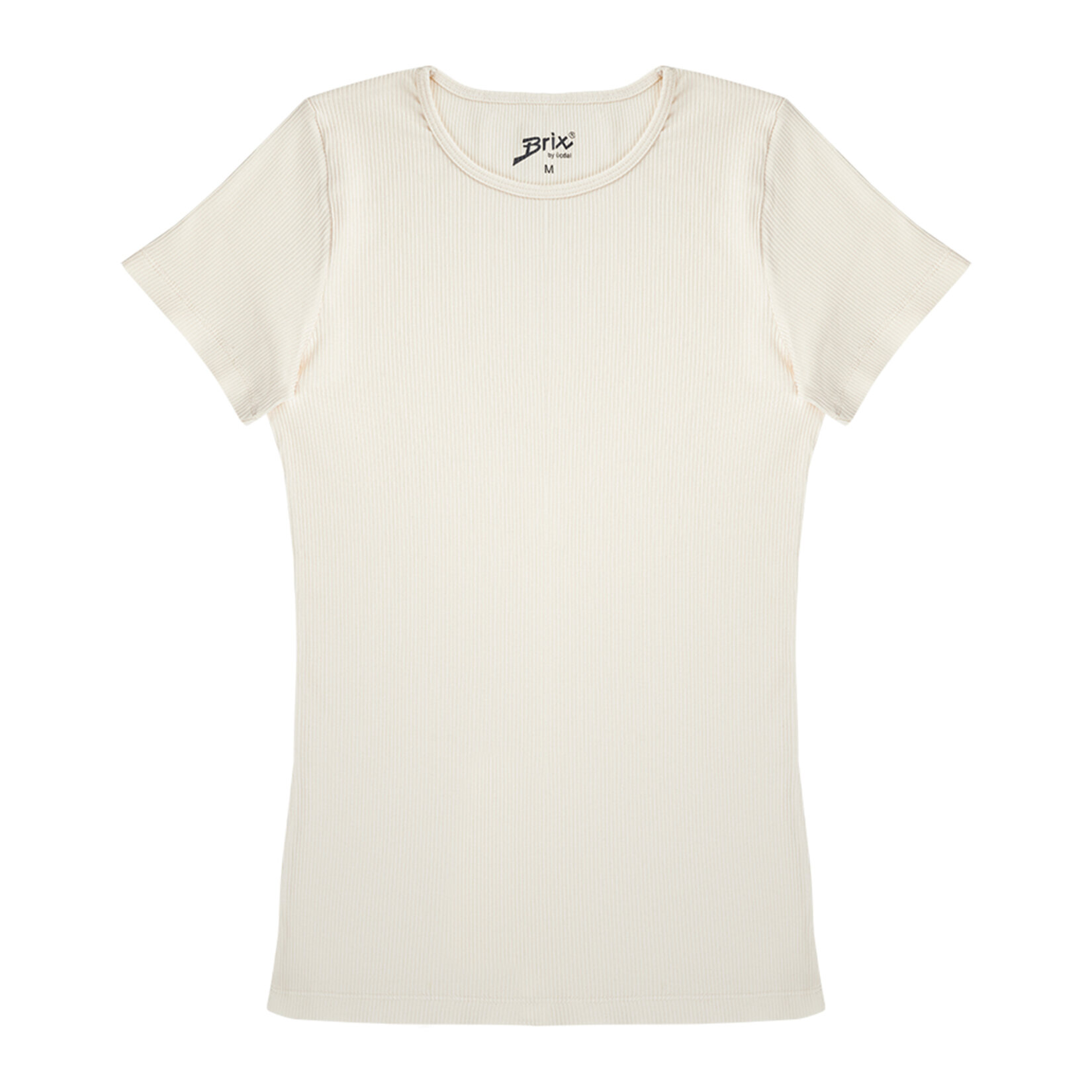 Brix Kadın Fitilli Kısa Kol Tshirt Beyaz XL 