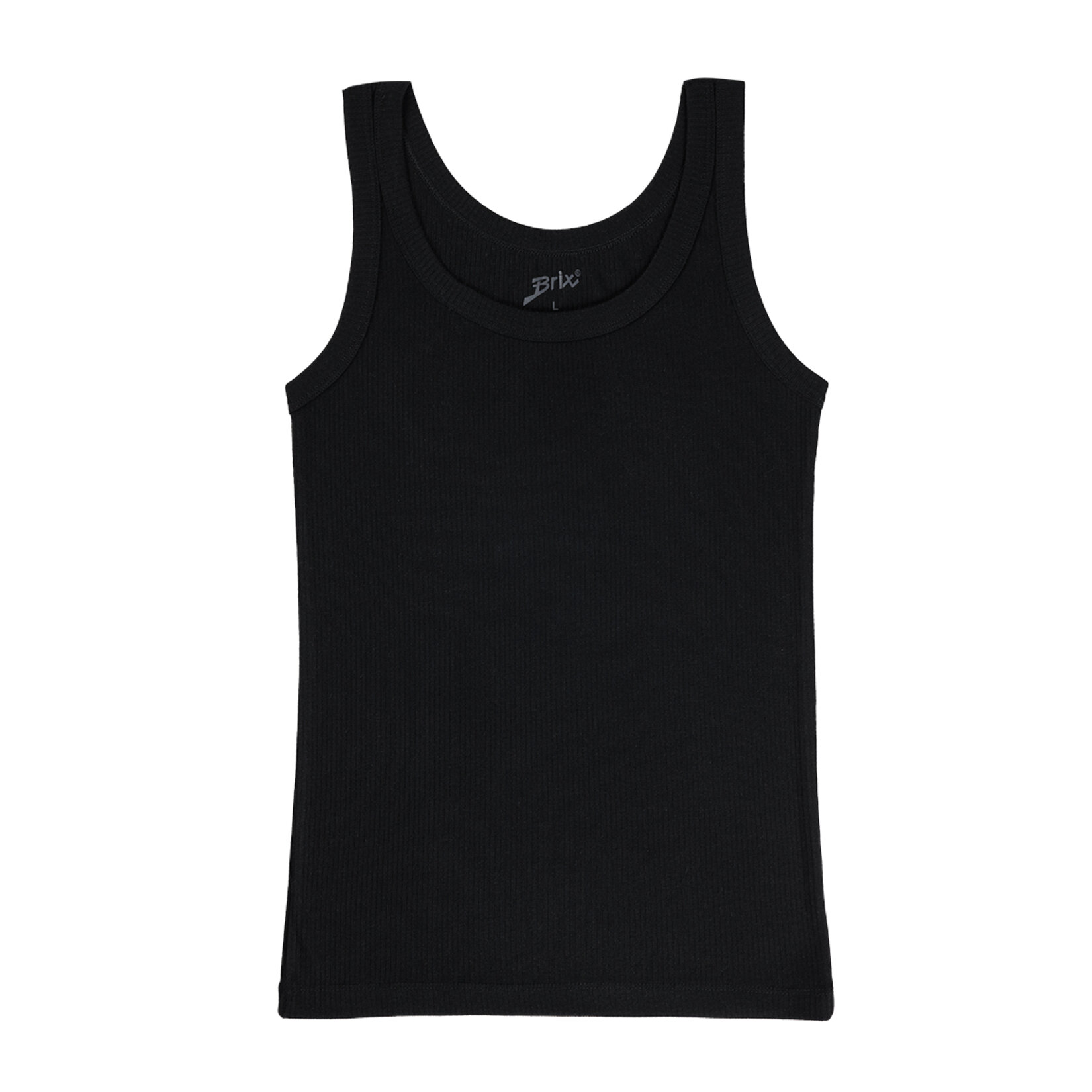 Brix Kadın Fitilli Kolsuz Tshirt Siyah L