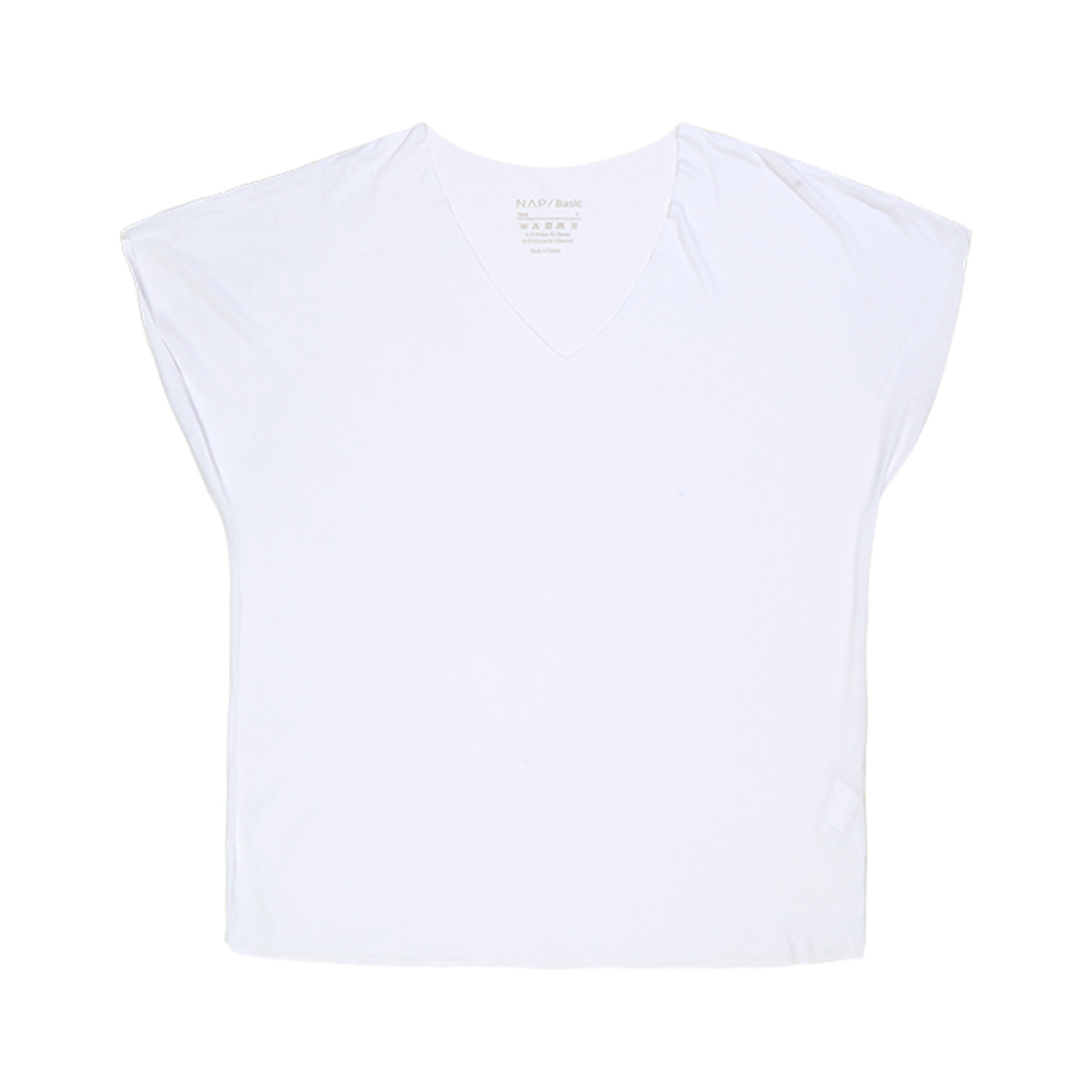 Nap Kadın Viscon V Yaka Tshirt Beyaz S 