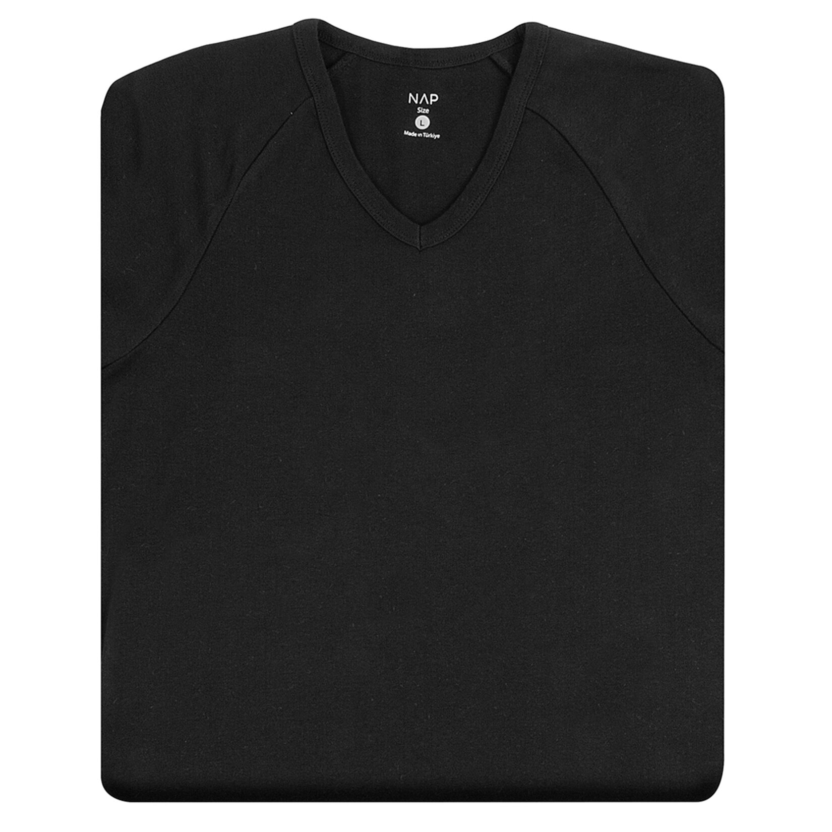 Nap Erkek Ribana Reglan Kol Tshirt Siyah L 