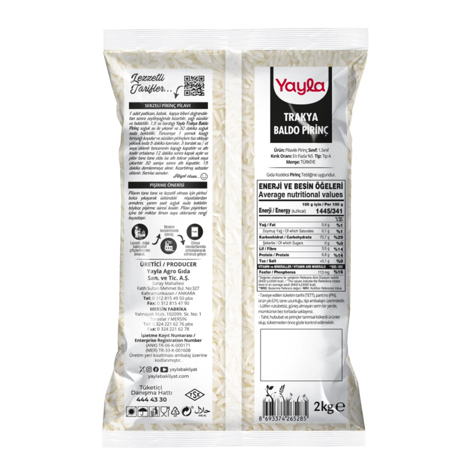 Yayla Trakya Baldo Pirinç 2 Kg - Görsel 2