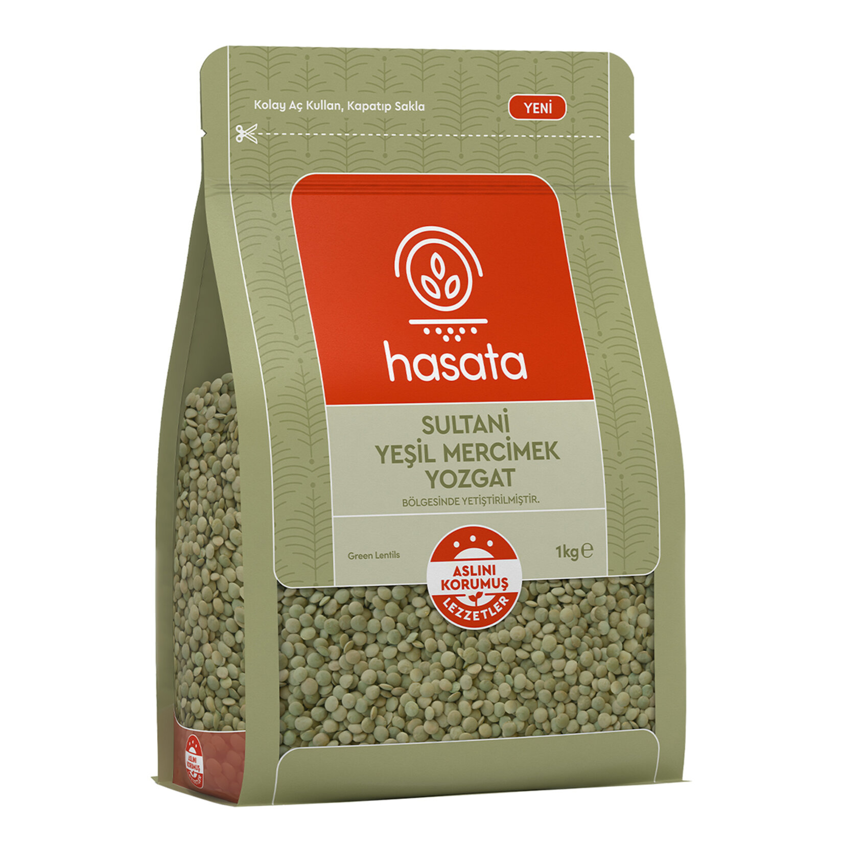 Hasata Yozgat Sultani Yeşil Mercimek 1 Kg - Görsel 1
