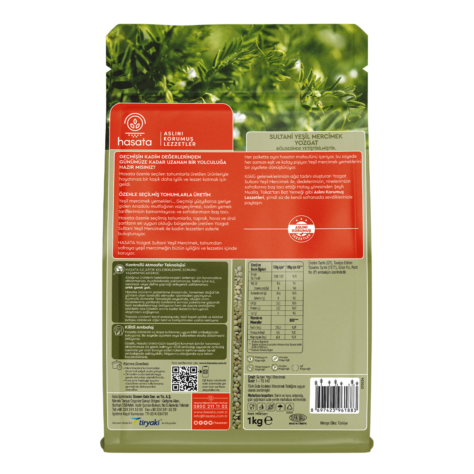 Hasata Yozgat Sultani Yeşil Mercimek 1 Kg - Görsel 2