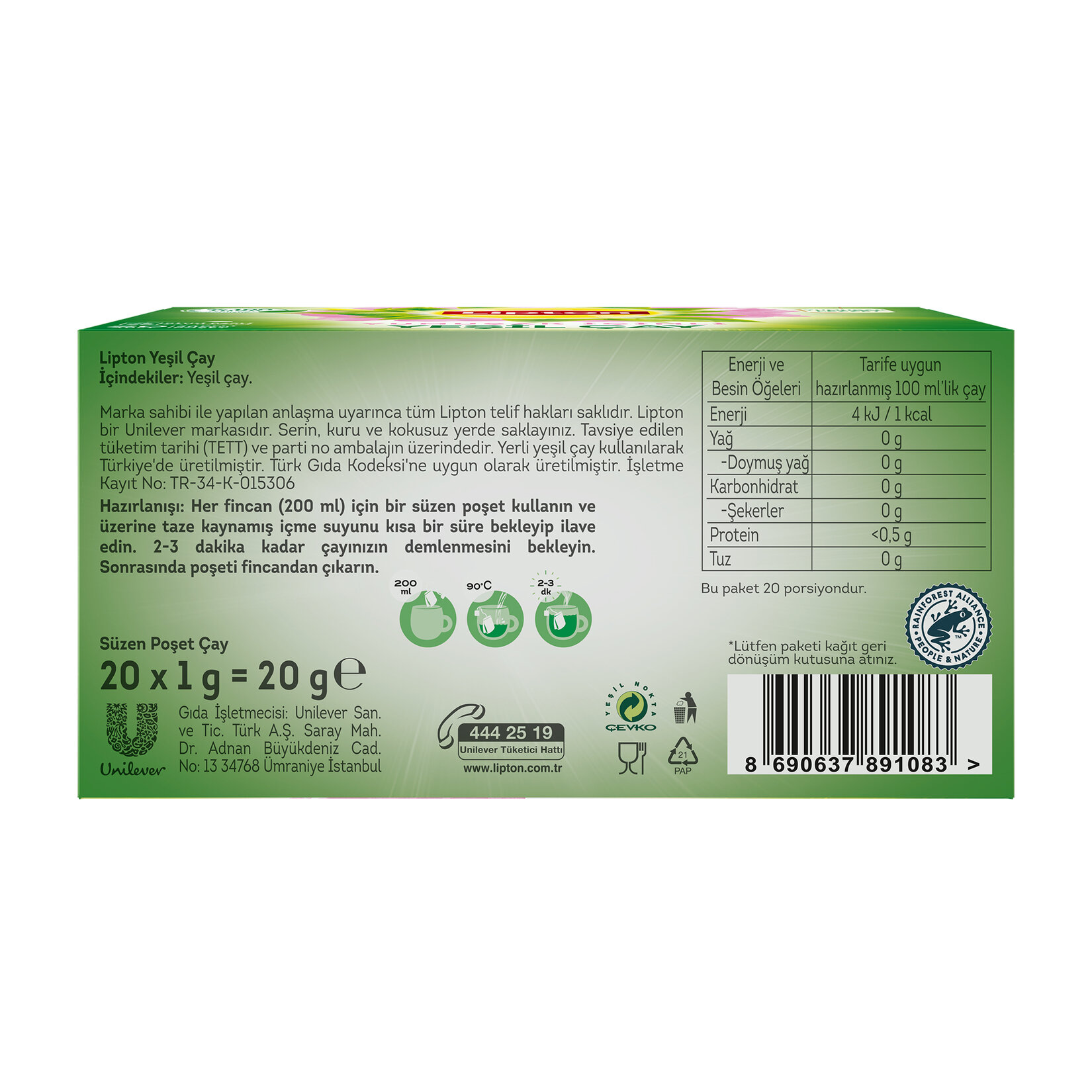 Lipton Yeşil Çay Yumuşak İçimli 20'li 20 G - Görsel 4