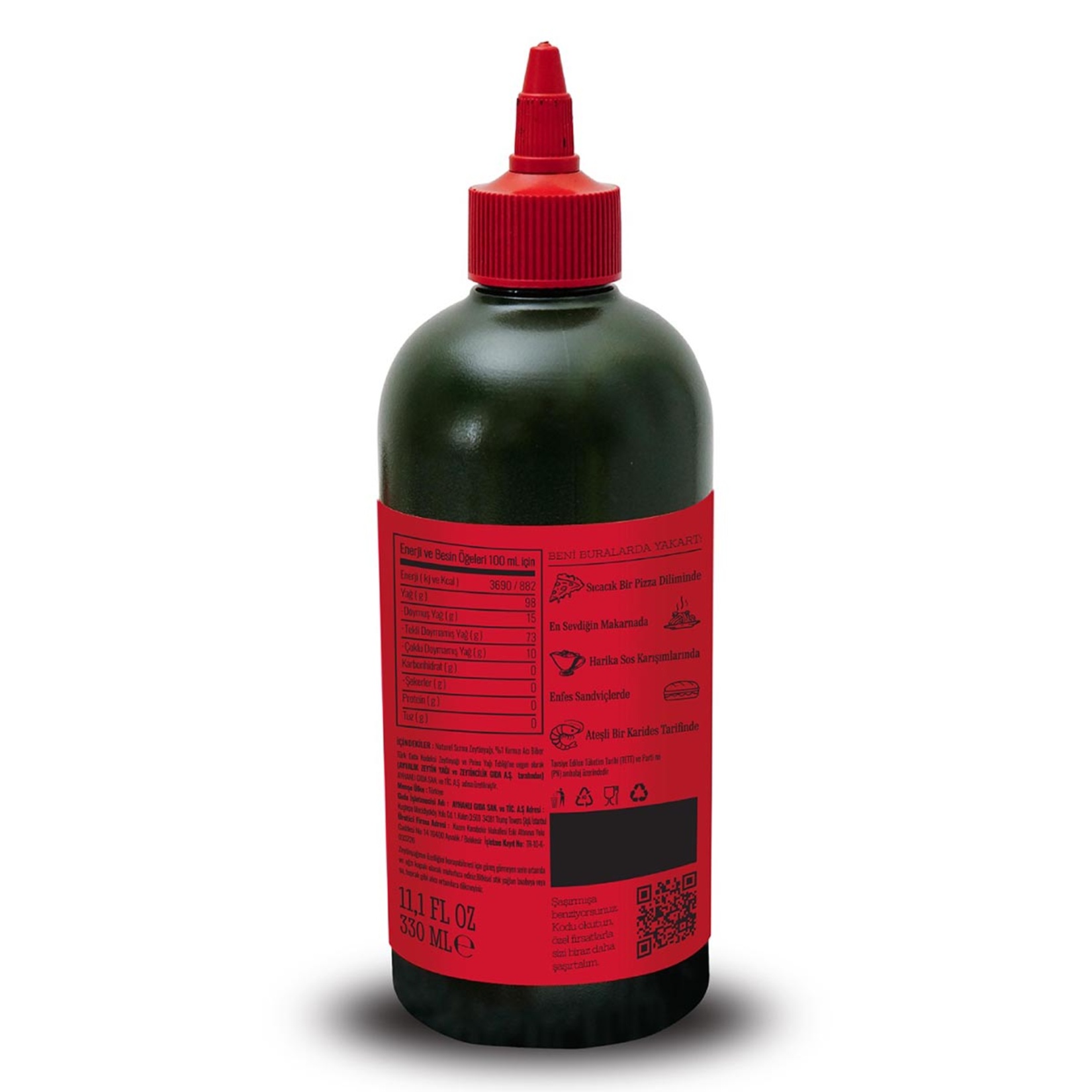 Aivalos Yakart Acı Kırmızı Biber Çeşnili Zeytinyağı 330 Ml - Görsel 2