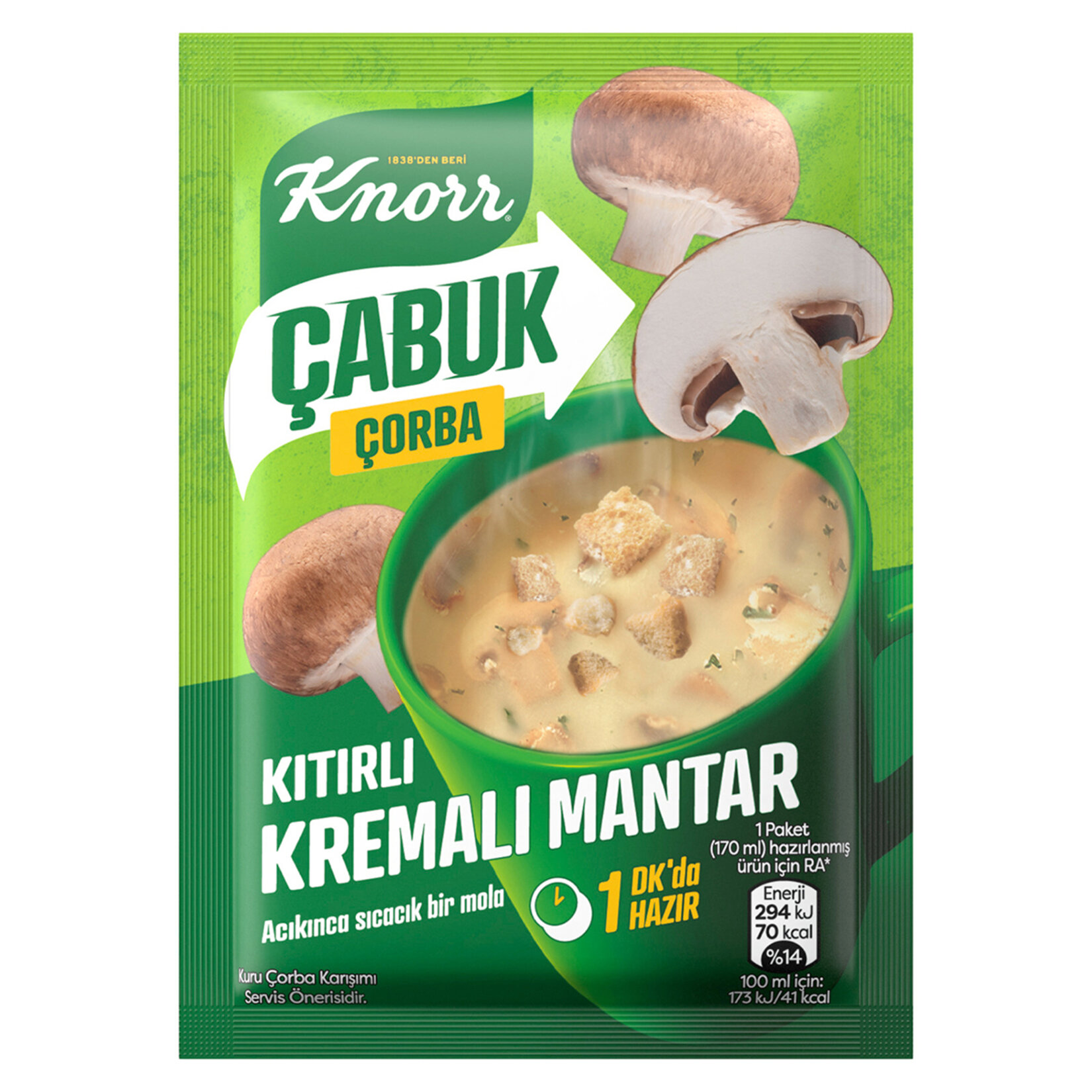 Knorr Çabuk Çorba Kıtırlı Kremalı Mantar 19 G - Görsel 1