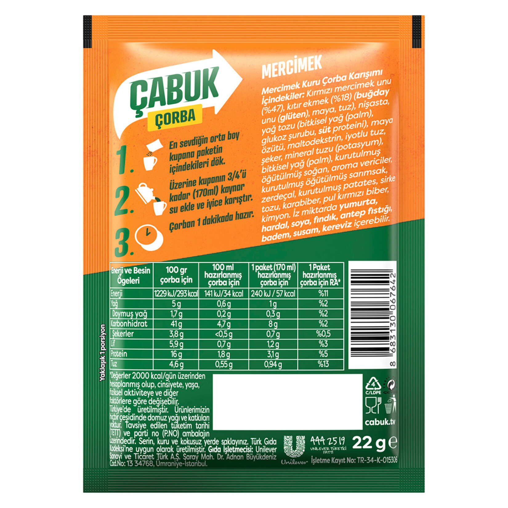 Knorr Çabuk Çorba Mercimek 22 G - Görsel 5
