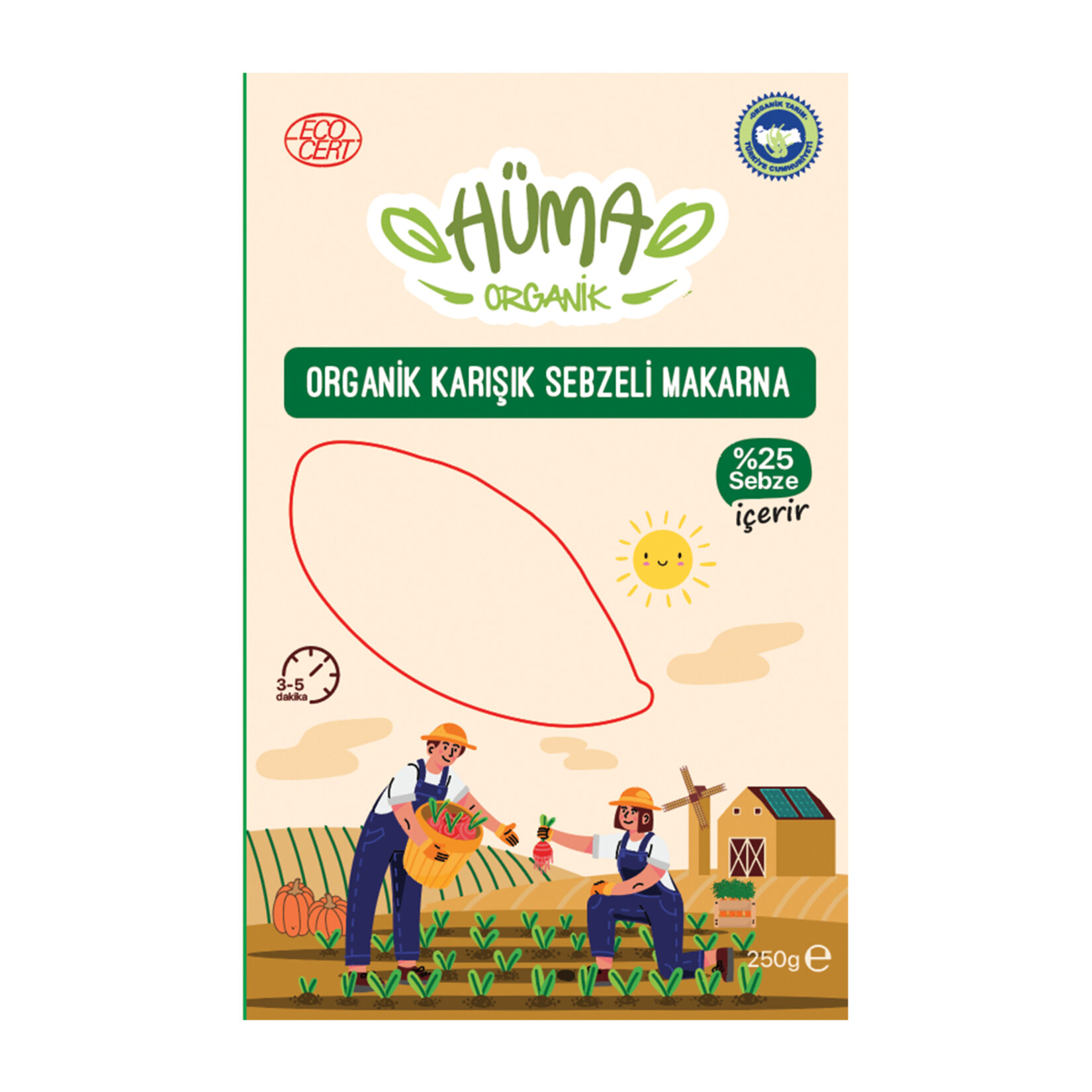 Hüma Organik Karışık Sebzeli Makarna 250 G - Görsel 1