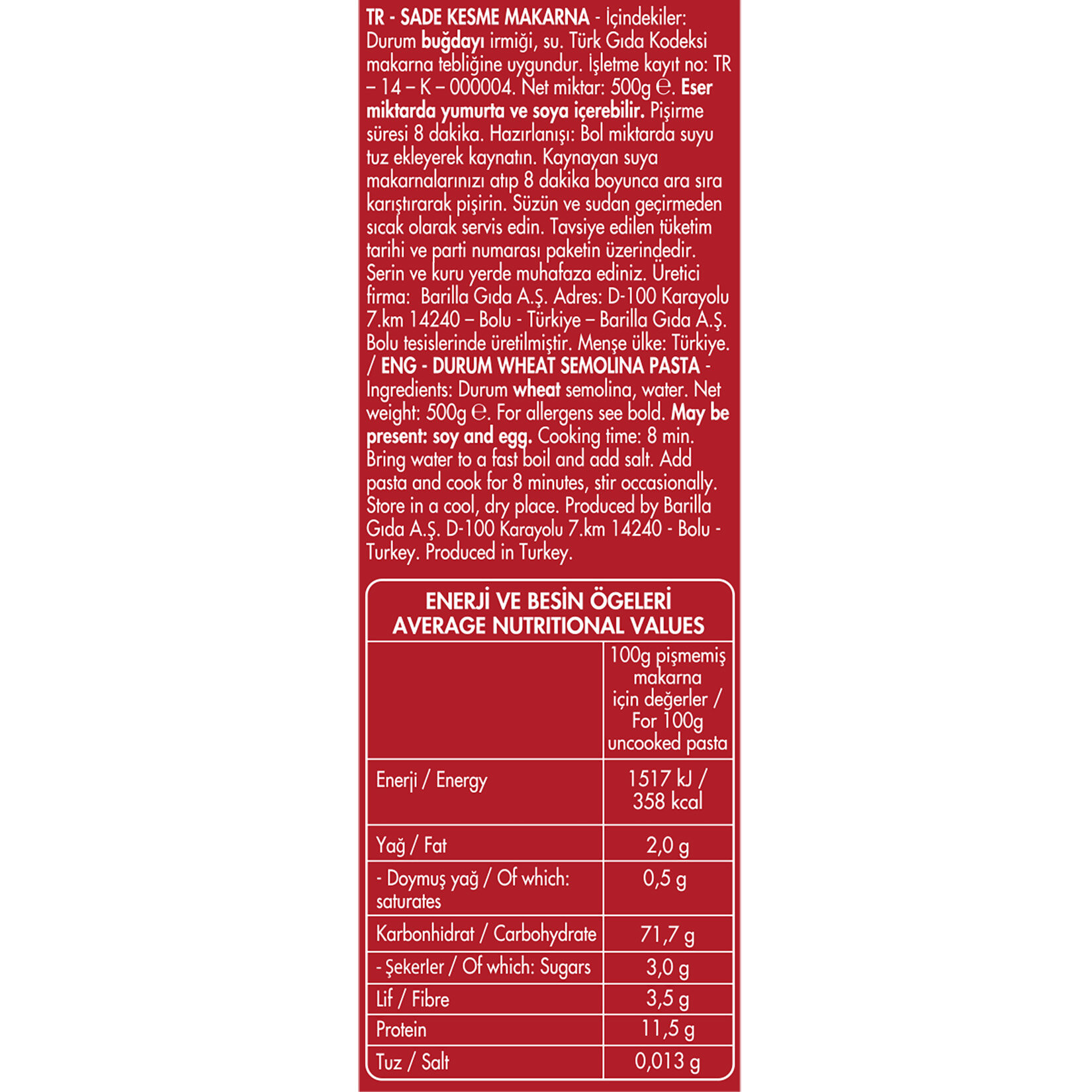 Filiz Kalem Makarna 500 G - Görsel 4