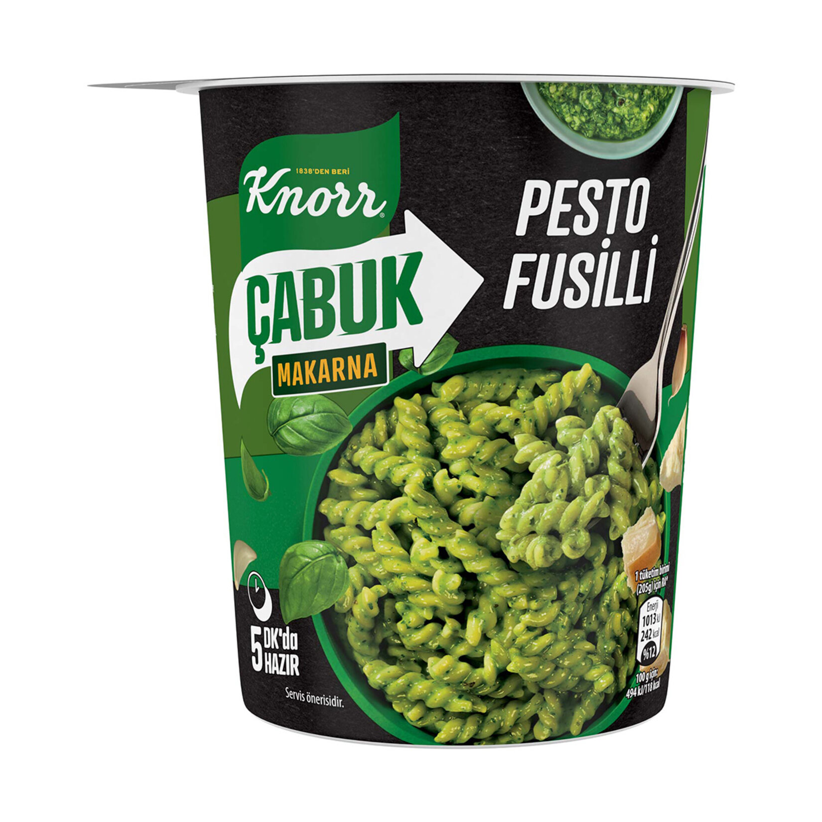 Knorr Çabuk Makarna Pesto Fusilli (Bardak) 65 G - Görsel 1
