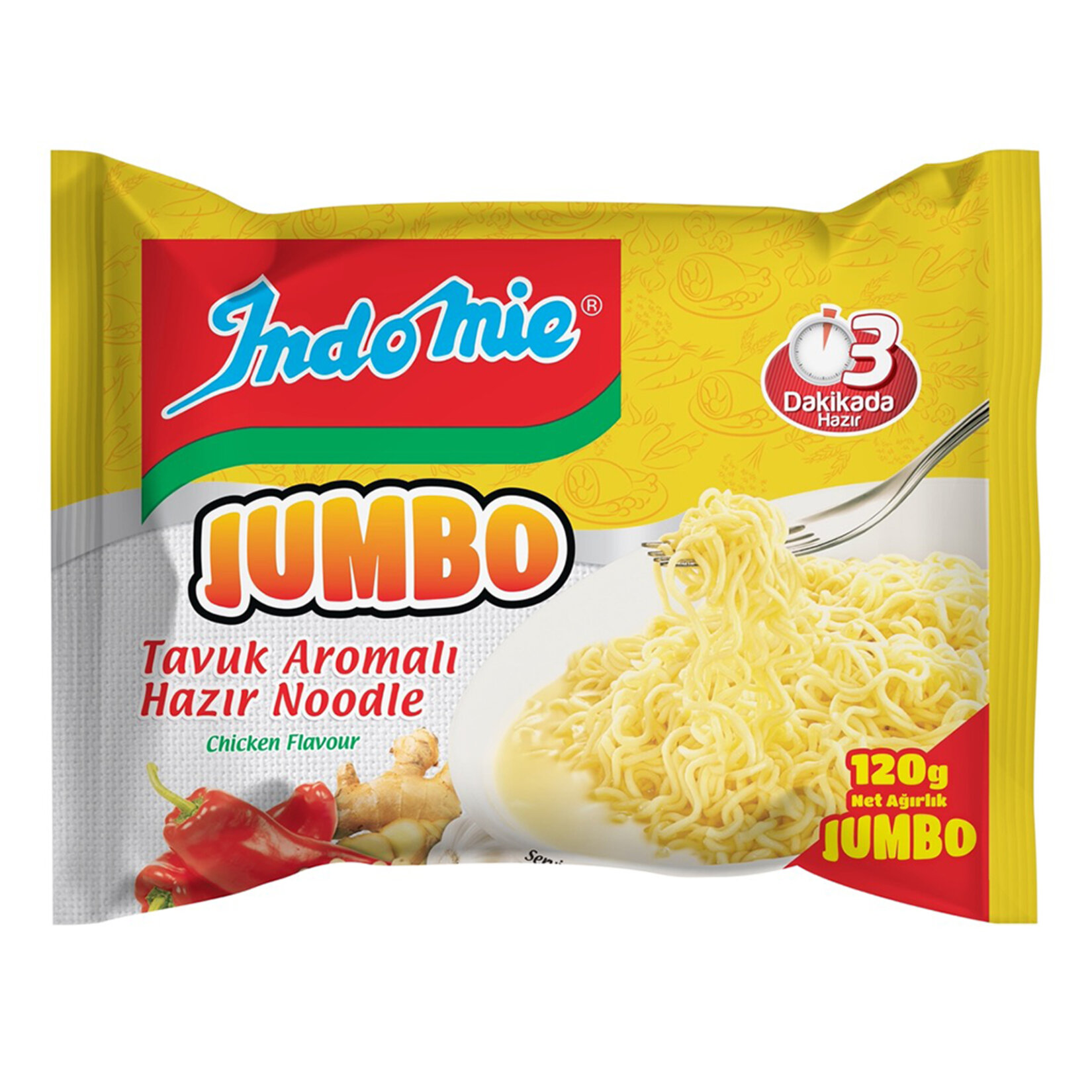 Indomie Jumbo Tavuk Aromalı Noodle 120 G