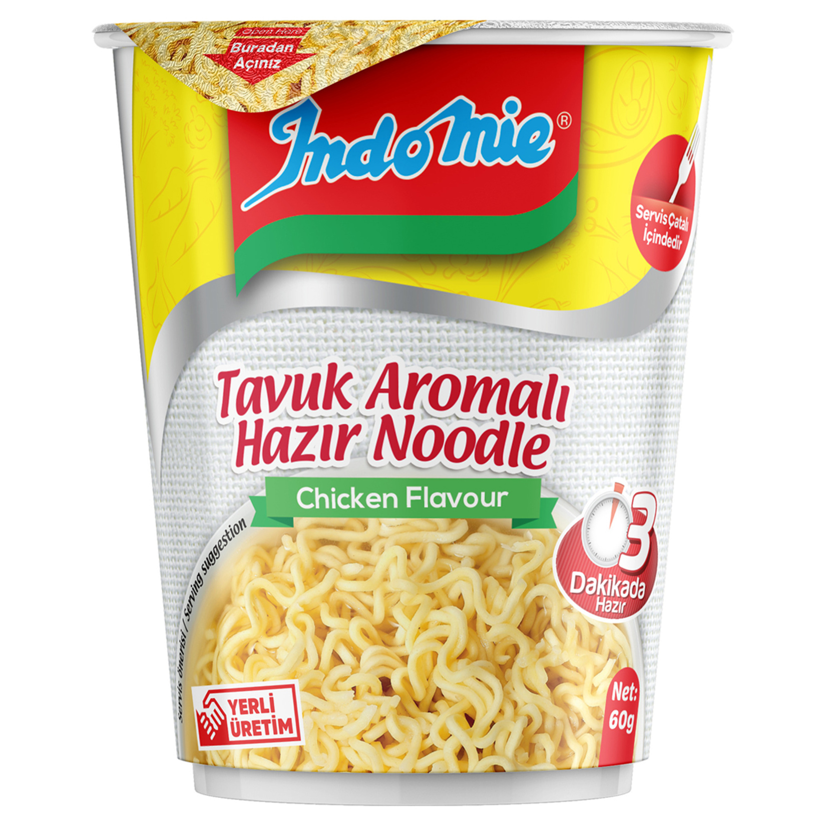 Indomie Tavuk Çeşnili Noodle (Bardak) 60G