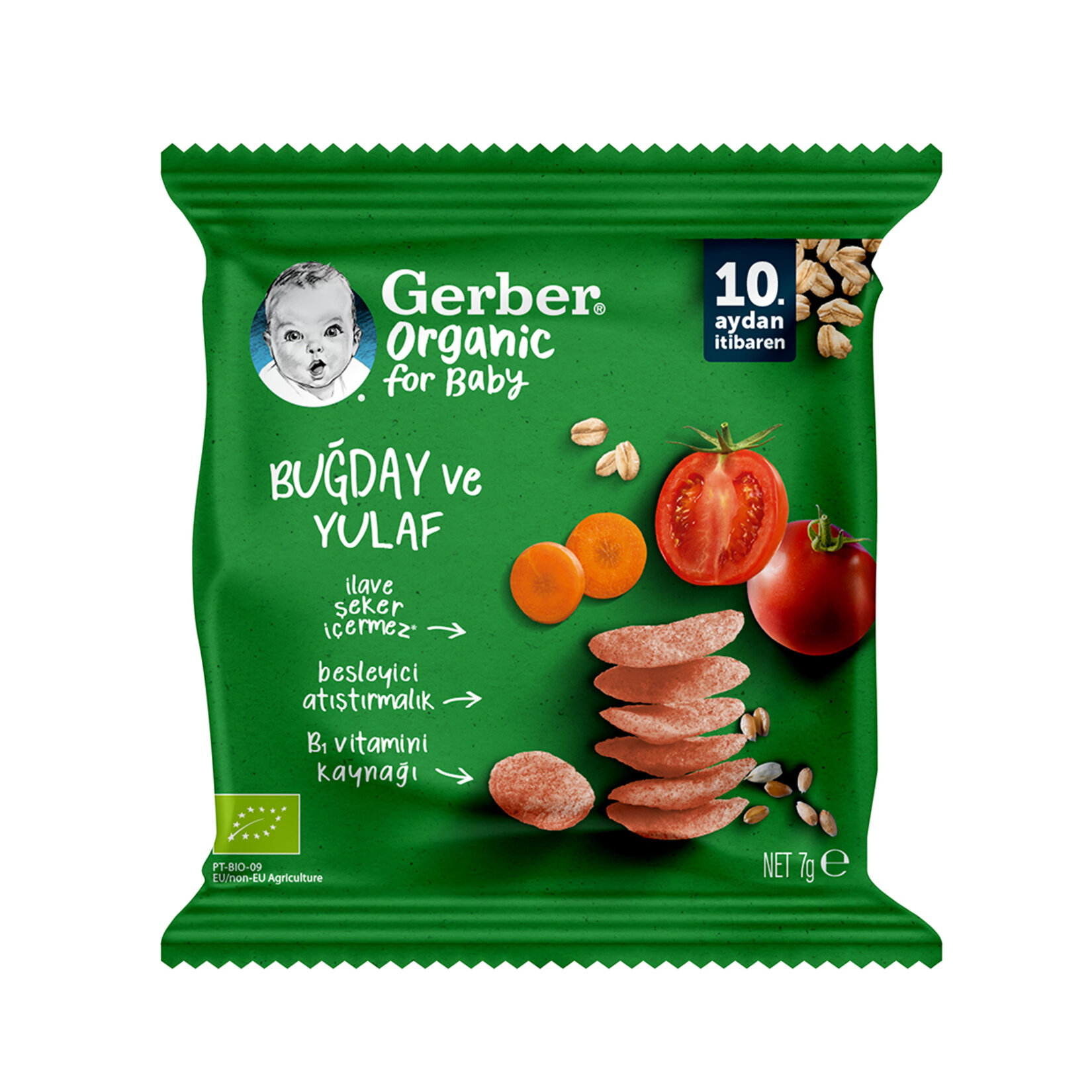Gerber Organik Buğday Ve Yulaflı Bebek Atıştırmalık 7 G - Görsel 1