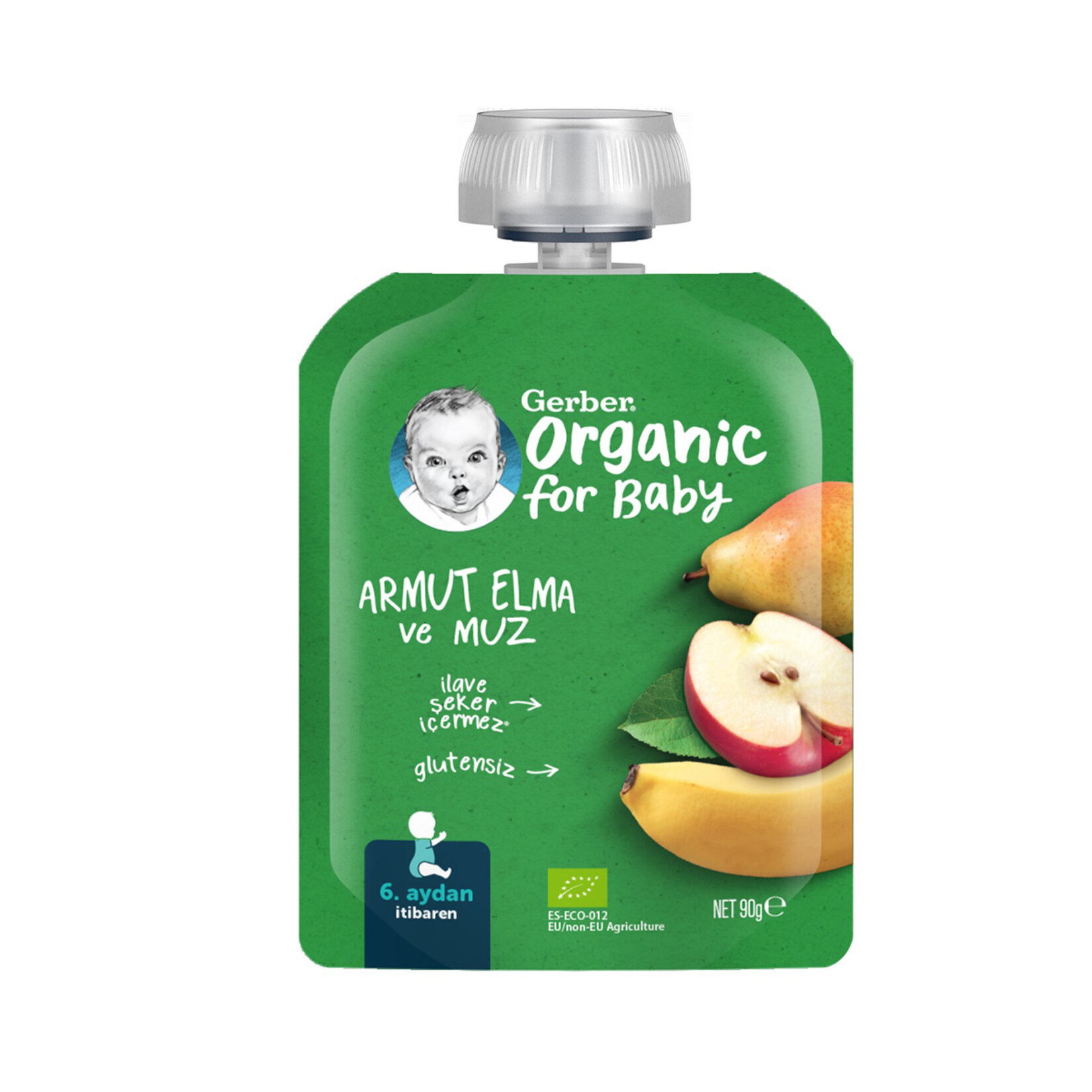 Gerber Organik Elmalı Muzlu&nbsp;Armut&nbsp;Püresi 90 G