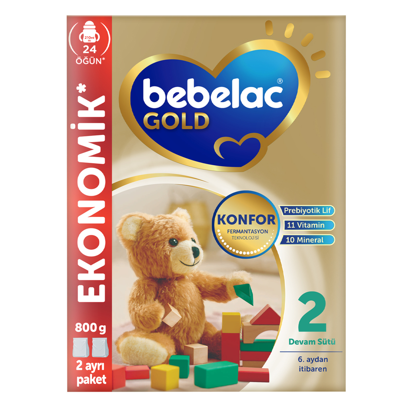 Bebelac Gold Konfor 2 Devam Sütü 6-12 Ay 800 G - Görsel 1