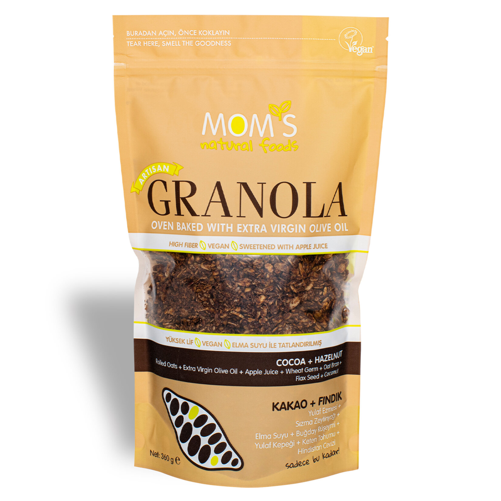 Moms Granola Kakao Fındık 360 G - Görsel 1