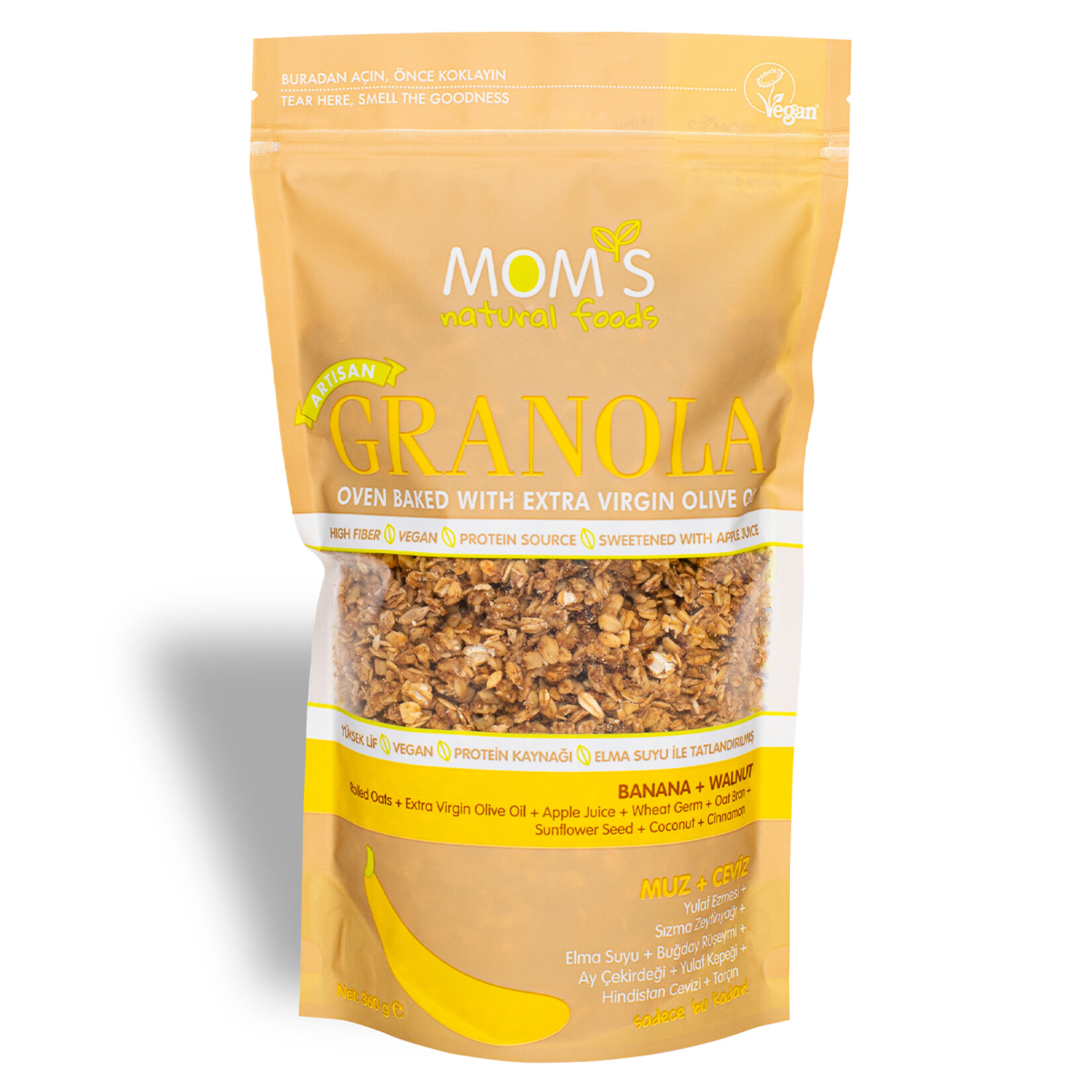 Moms Granola Muz Ceviz 360 G - Görsel 1