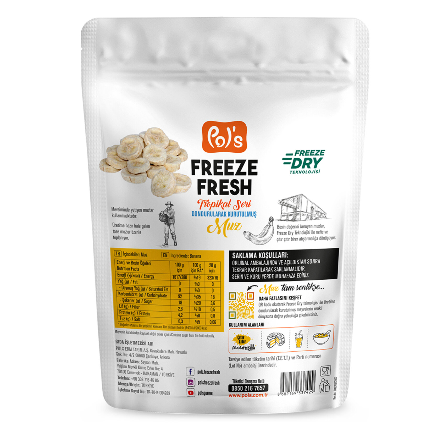 Pol's Freeze Fresh Tropikal Muz 20 G - Görsel 2