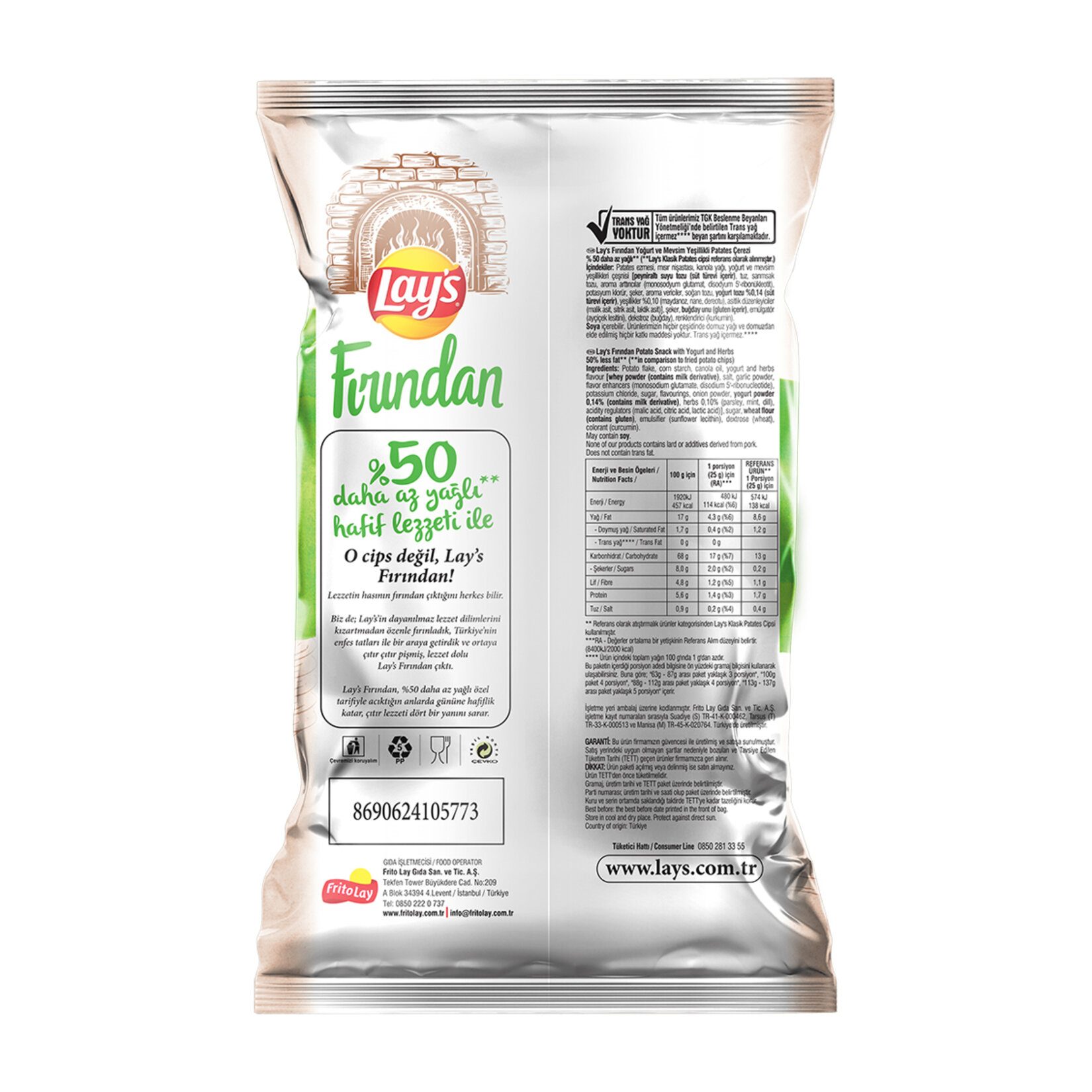 Lay’s Fırınlanmış Yoğurtu & Mevsim Yeşillikli Süper Boy 110 G - Görsel 2