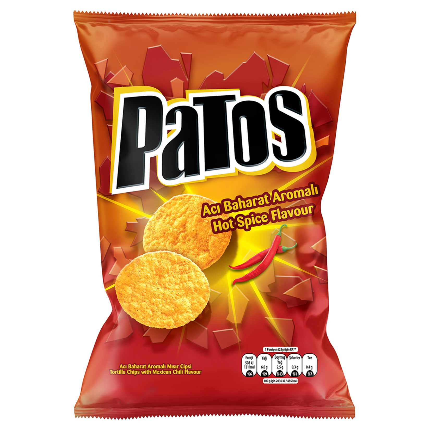 Patos Acı Baharat Aromalı Mısır Cipsi 185 G - Görsel 1