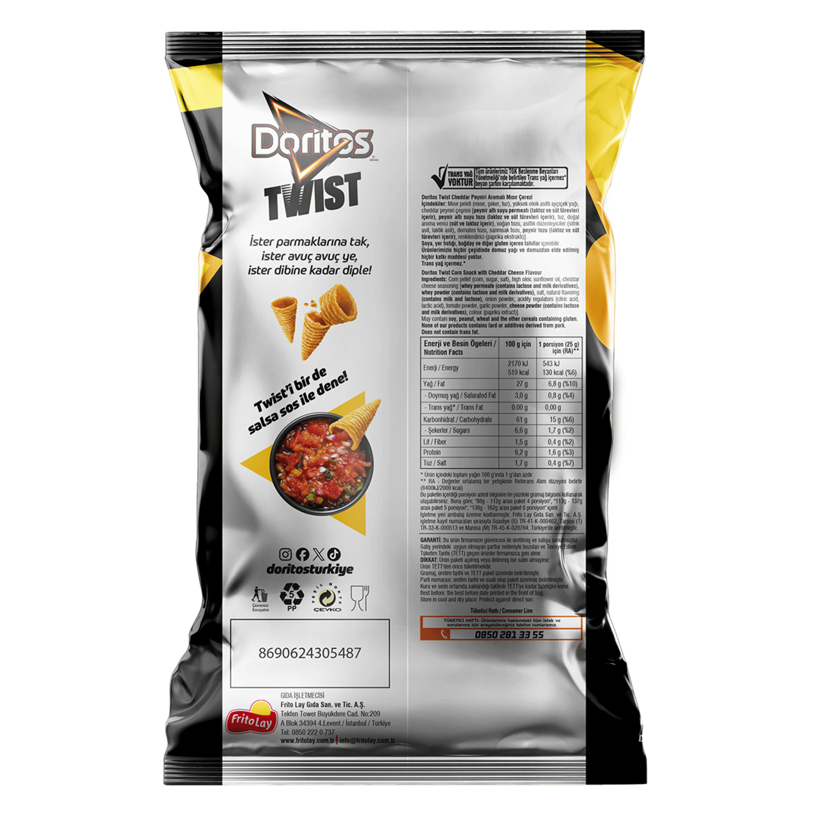 Doritos Twist Cheddar Peyniri Aromalı 115 G - Görsel 2