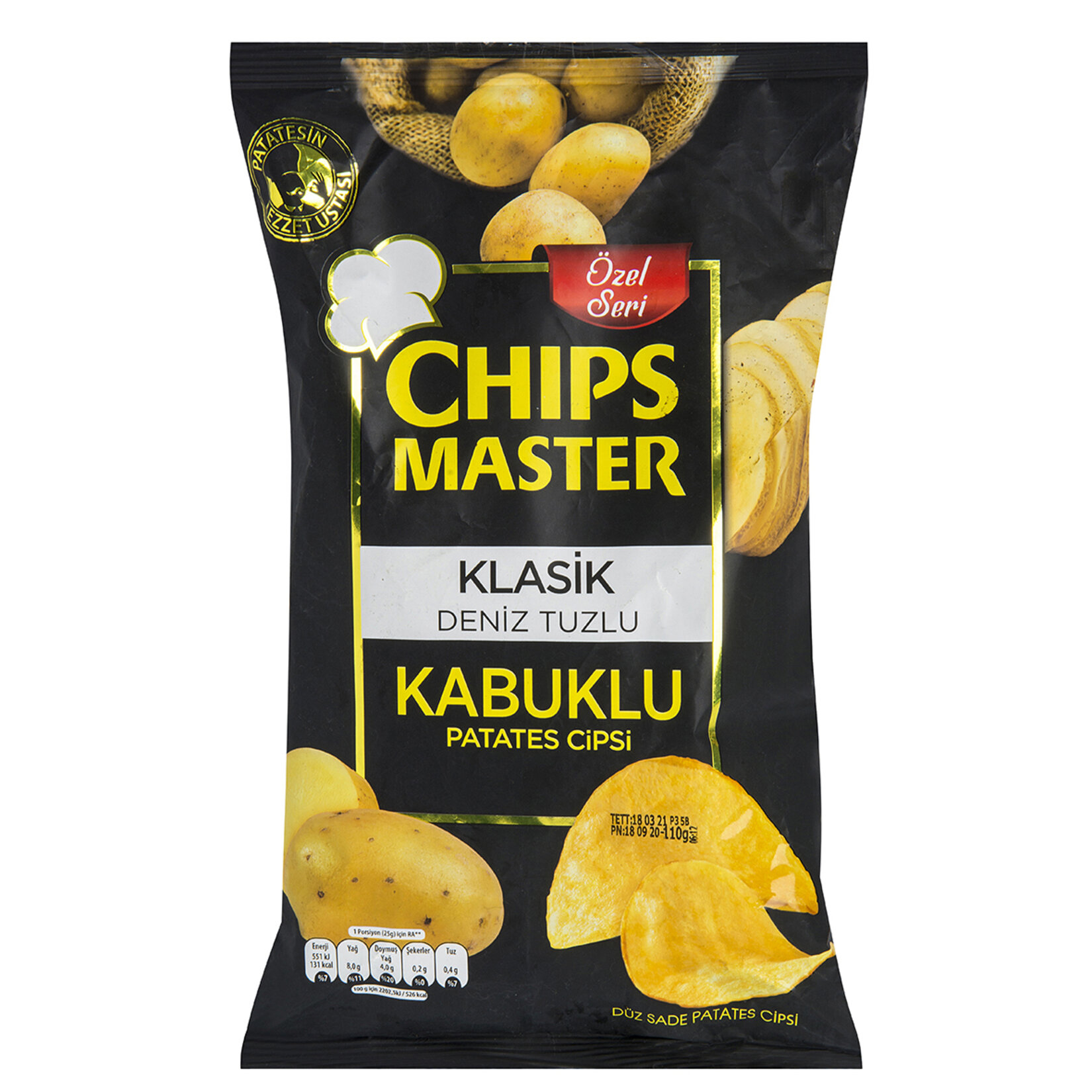 Chips Master Klasik Kabuklu Patates Cipsi 104 G