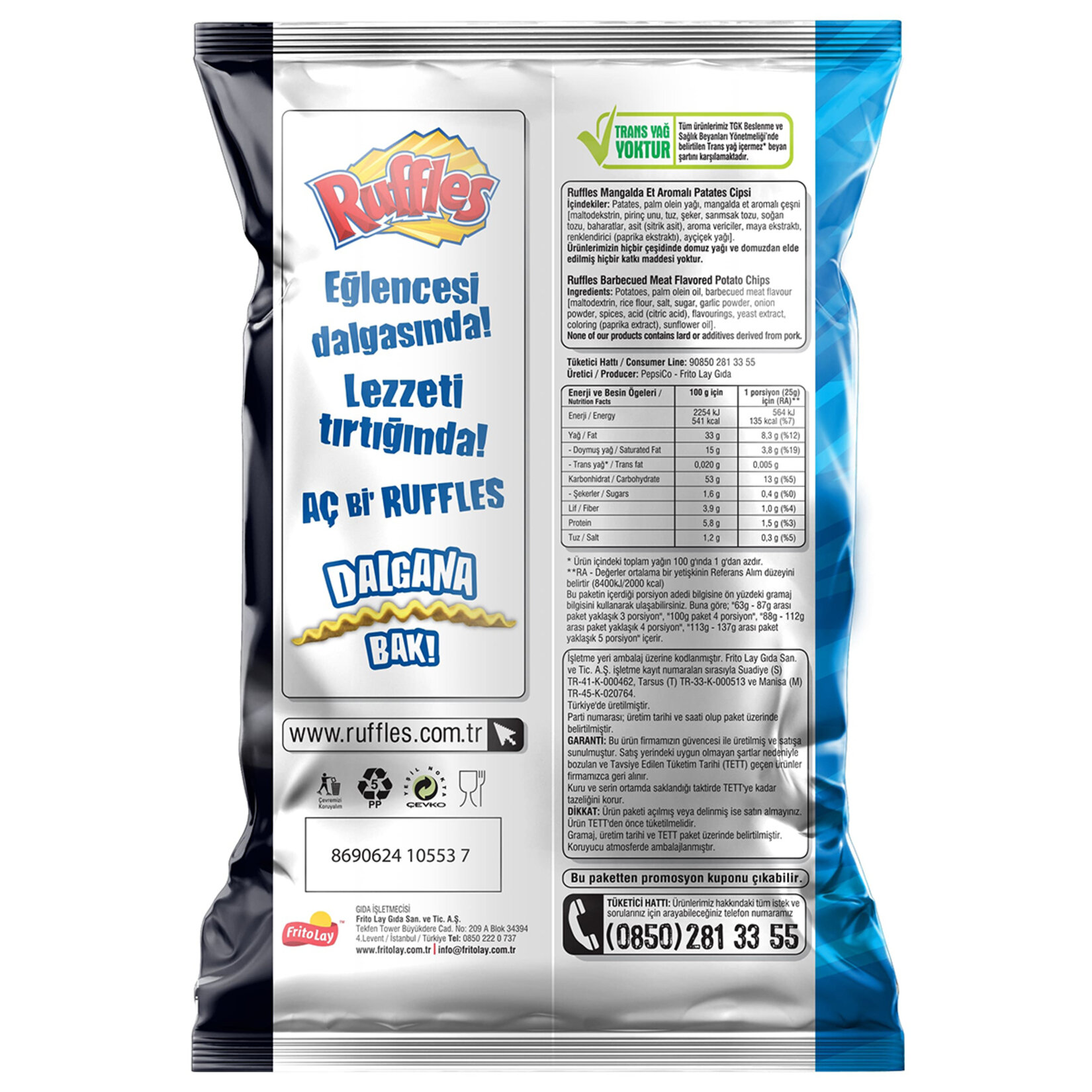 Ruffles Mangal Patates Cipsi Süper Boy 107 G - Görsel 2