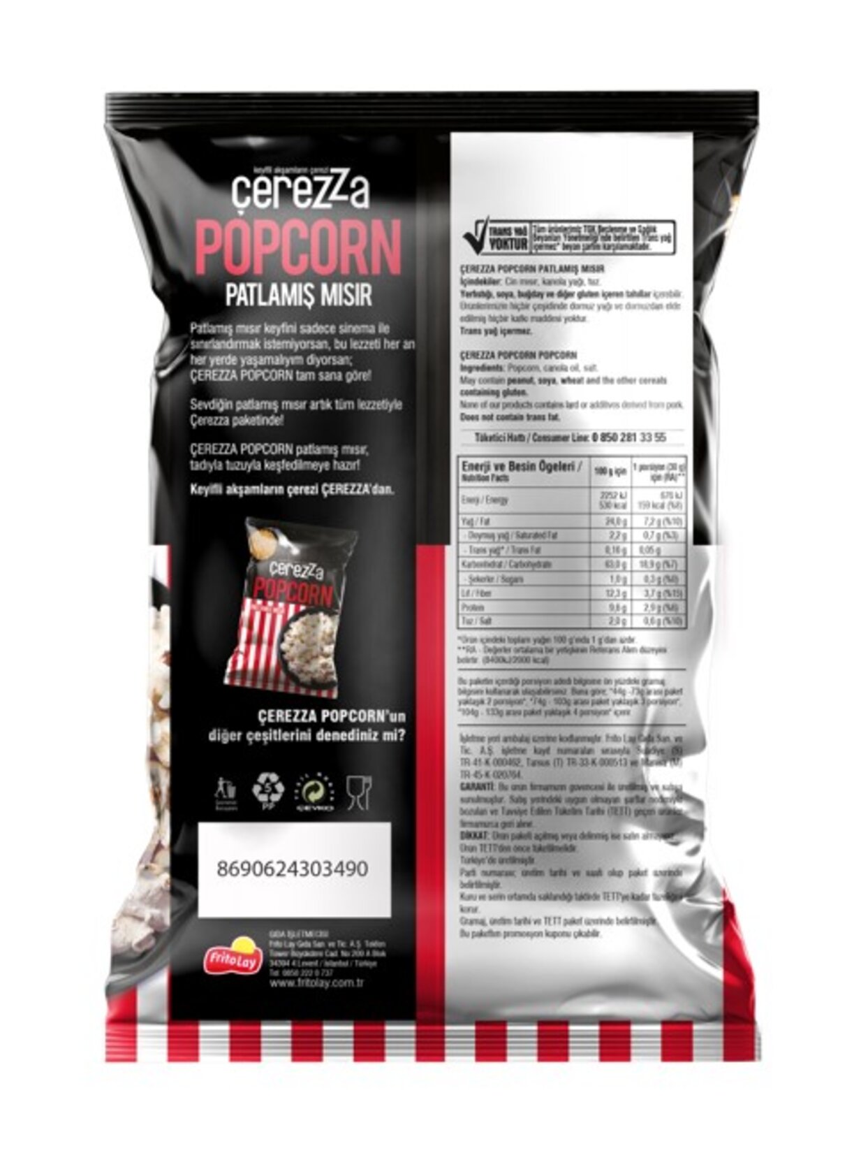 Çerezza Popcorn Patlamış Mısır Süper Boy 80 G - Görsel 2