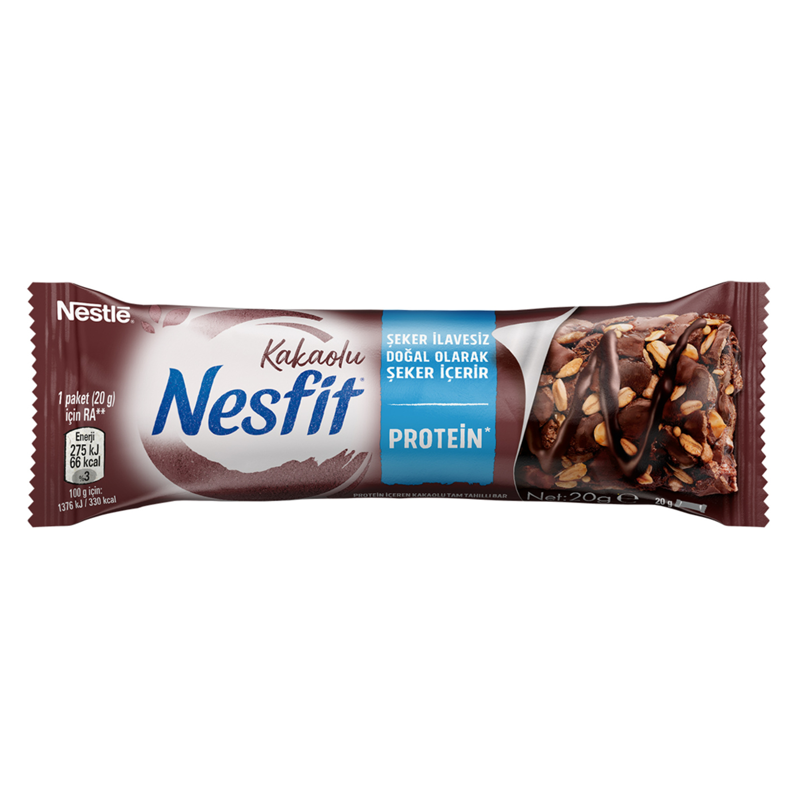 Nesfit Proteinli Kakaolu Tam Tahıllı Bar 20 G