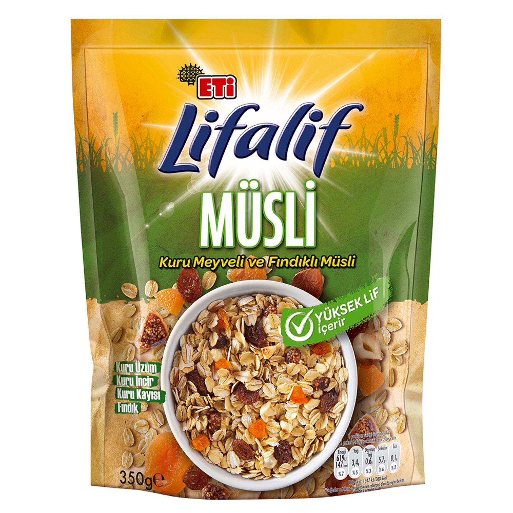 Eti Lifalif Kuru Meyveli ve Fındıklı Müsli 350 g - Görsel 1