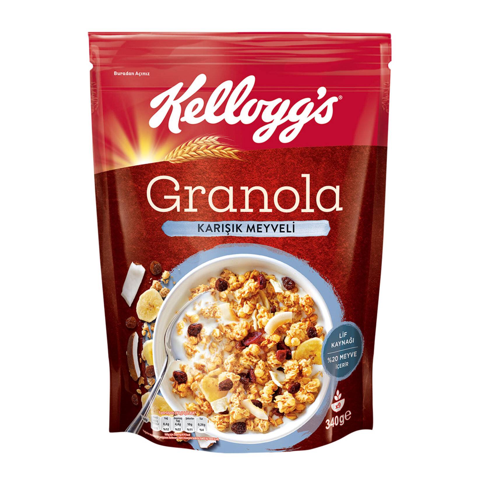 Kellogg's Granola Karışık Meyveli 340 G